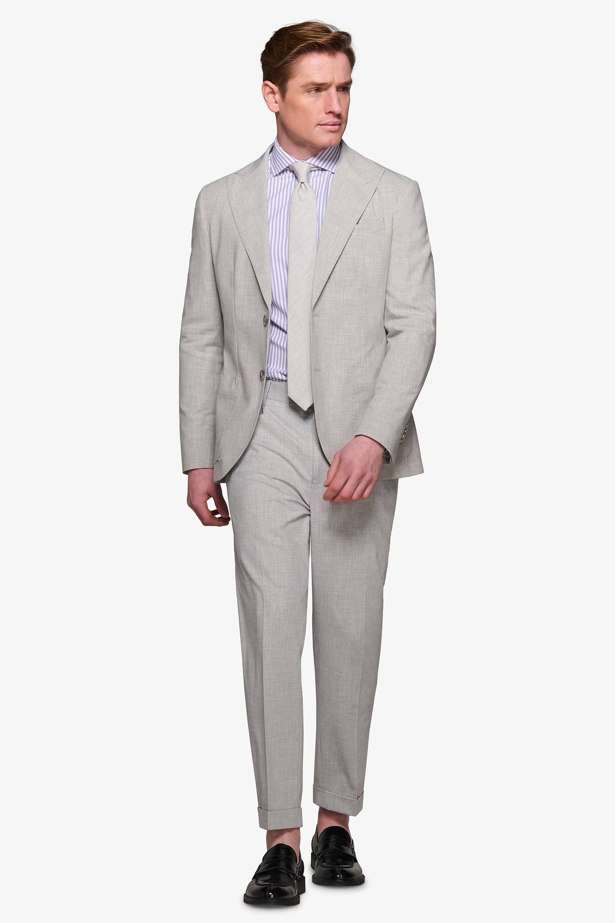 Light gray melange suit jacket