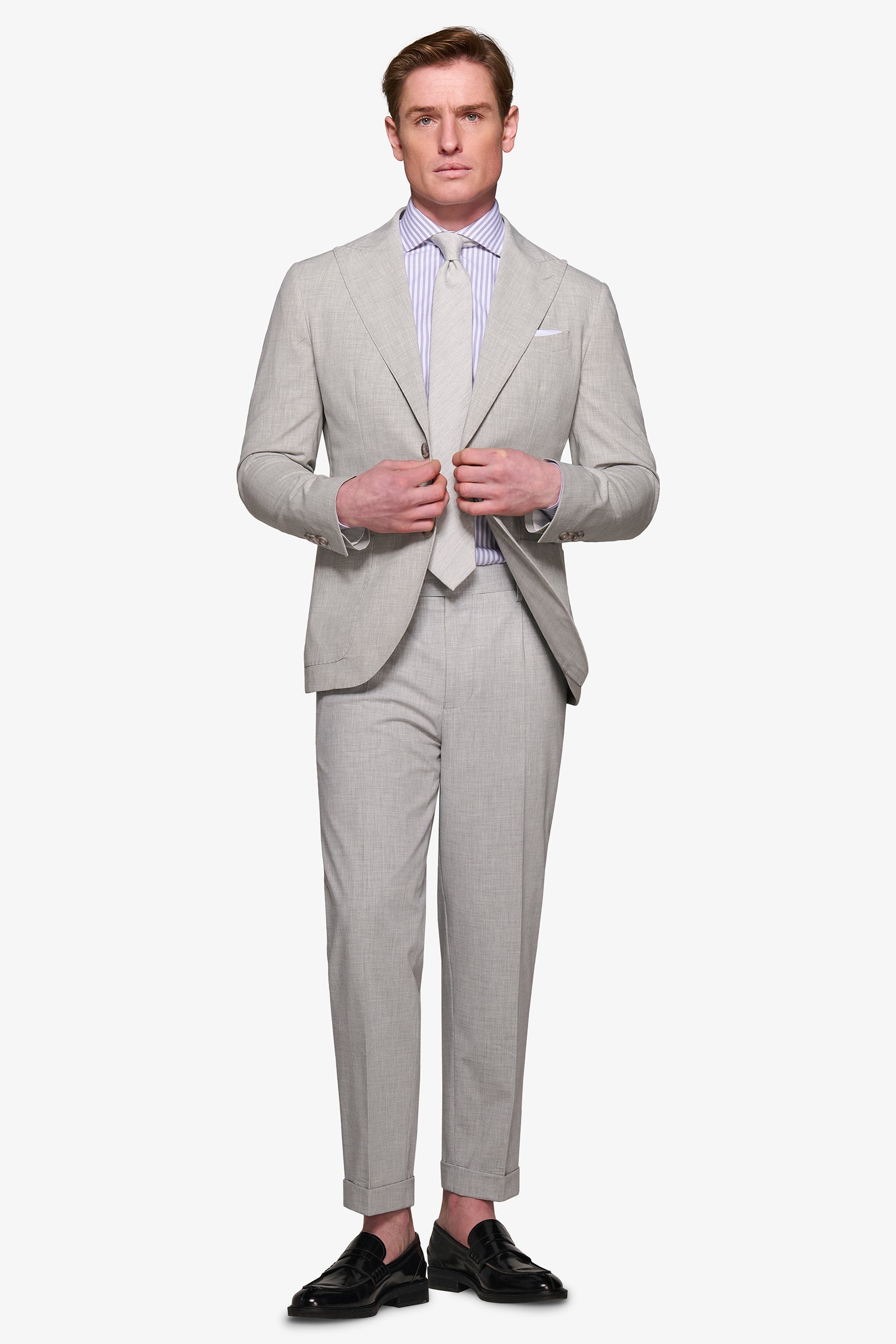 Light gray melange suit jacket