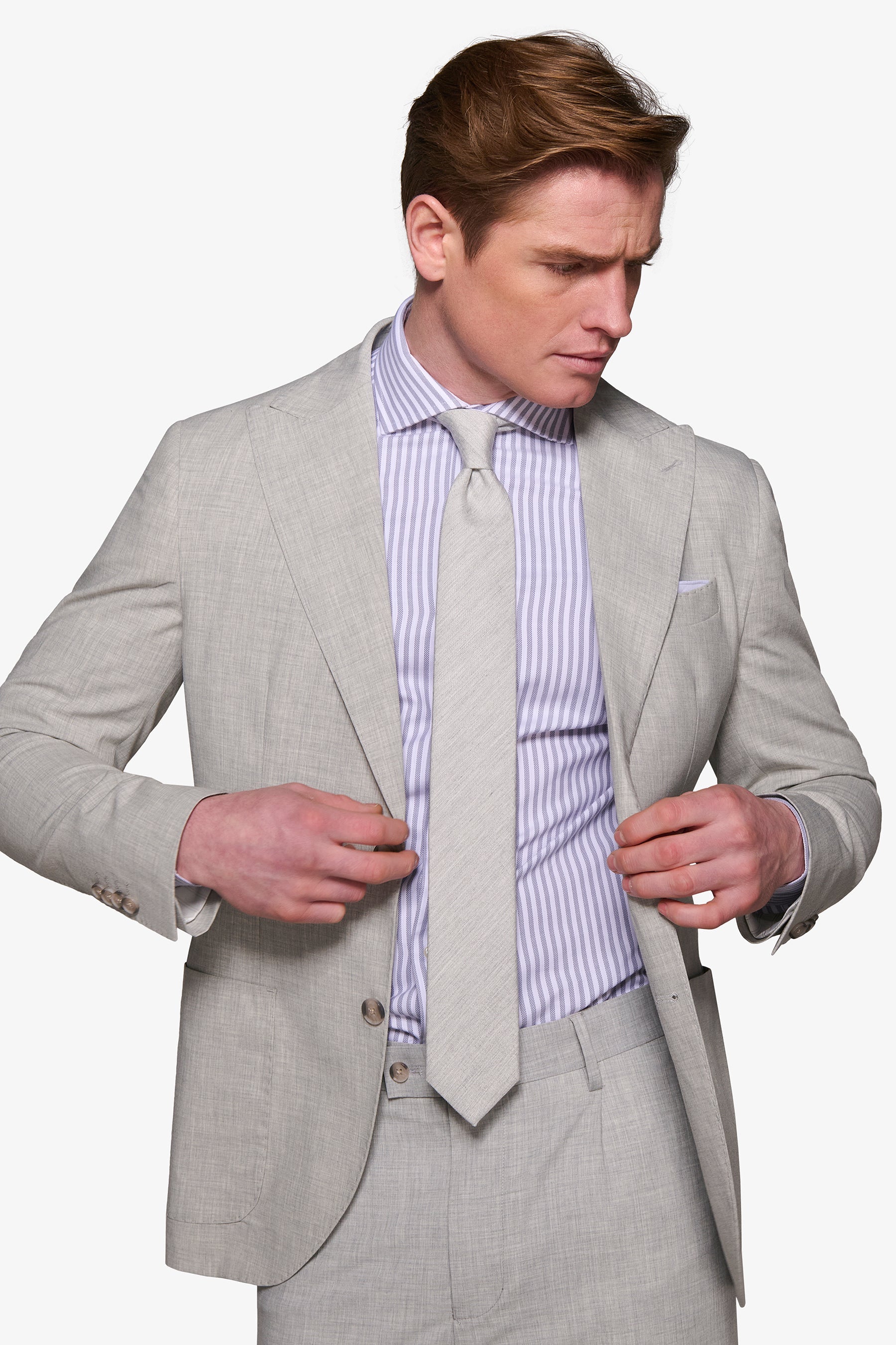 Light gray melange suit jacket