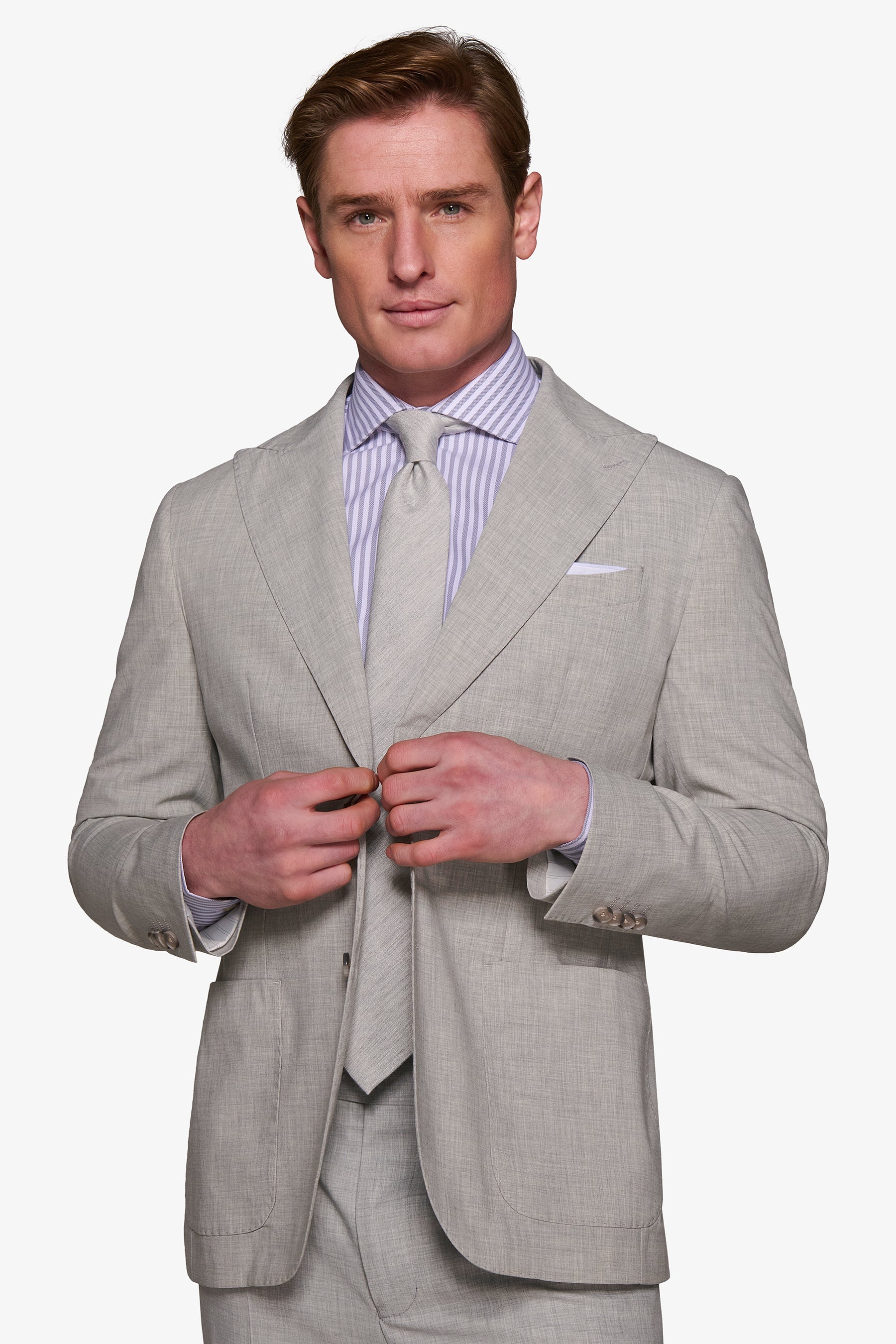 Light gray melange suit jacket