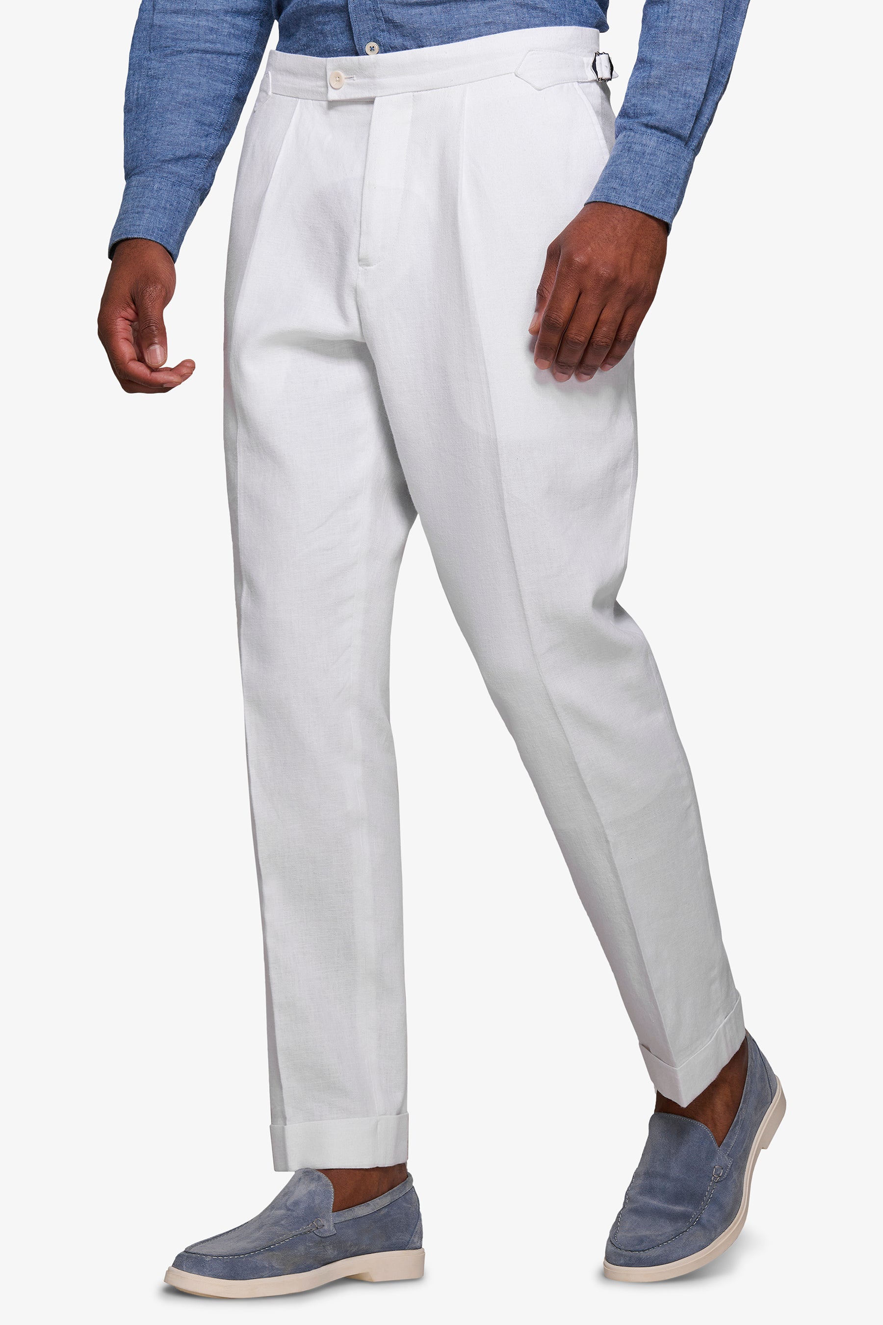 White linen blend suit jacket