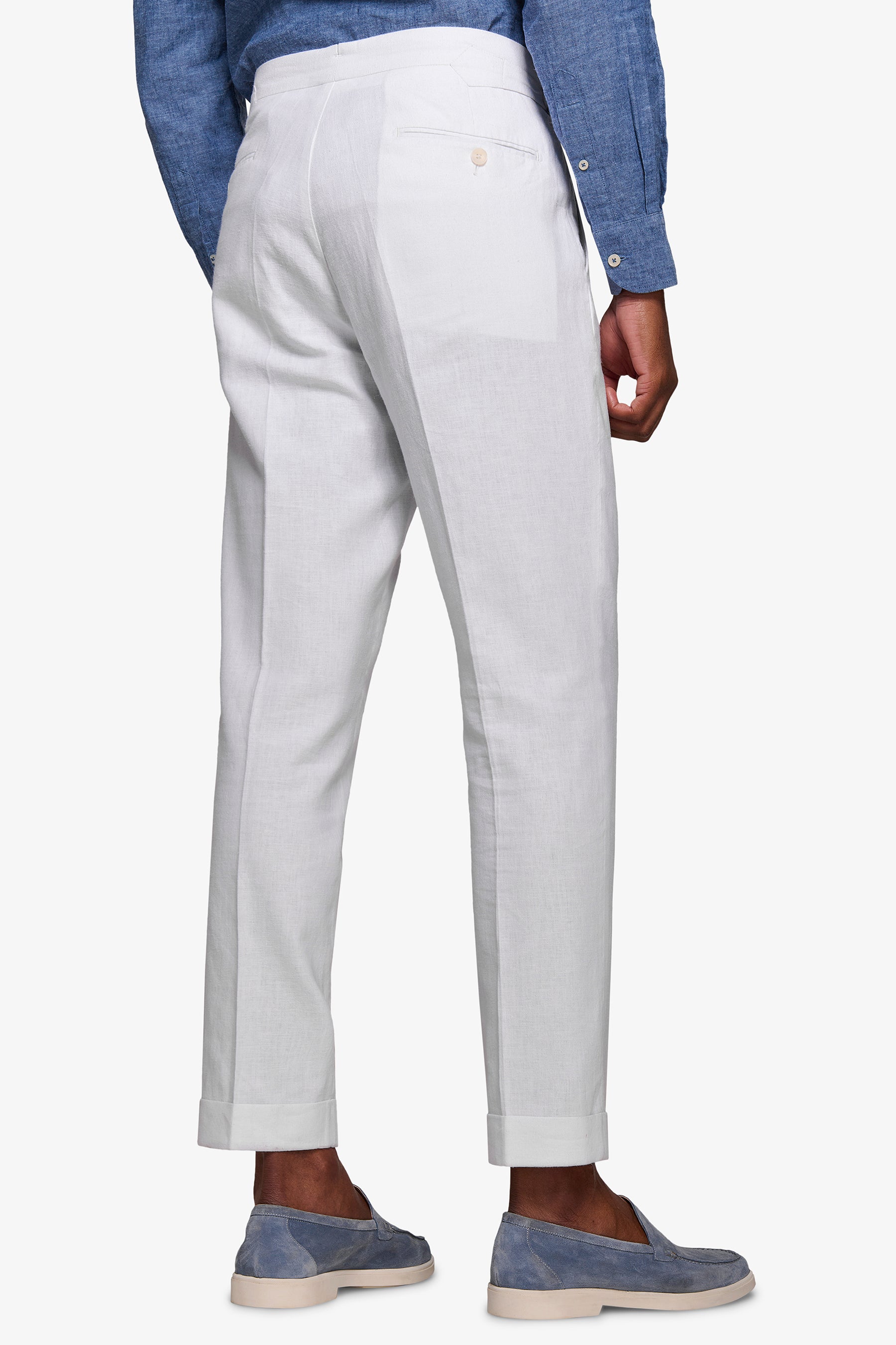 White linen blend suit jacket