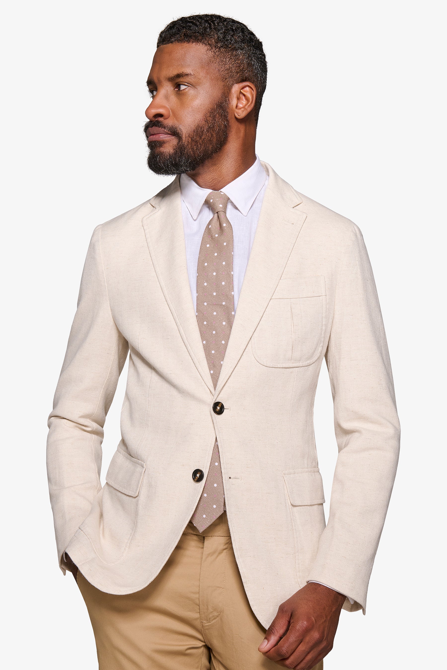 Sand herringbone jacket