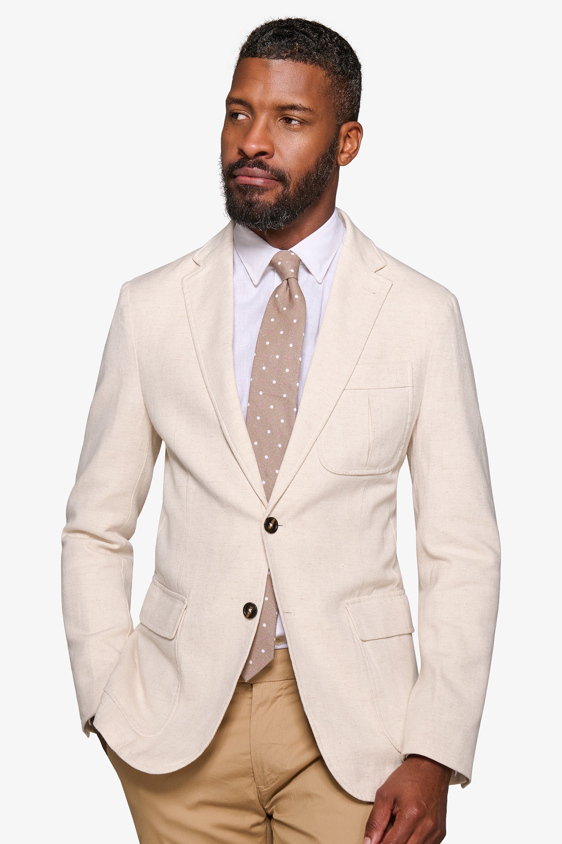 Sand herringbone jacket