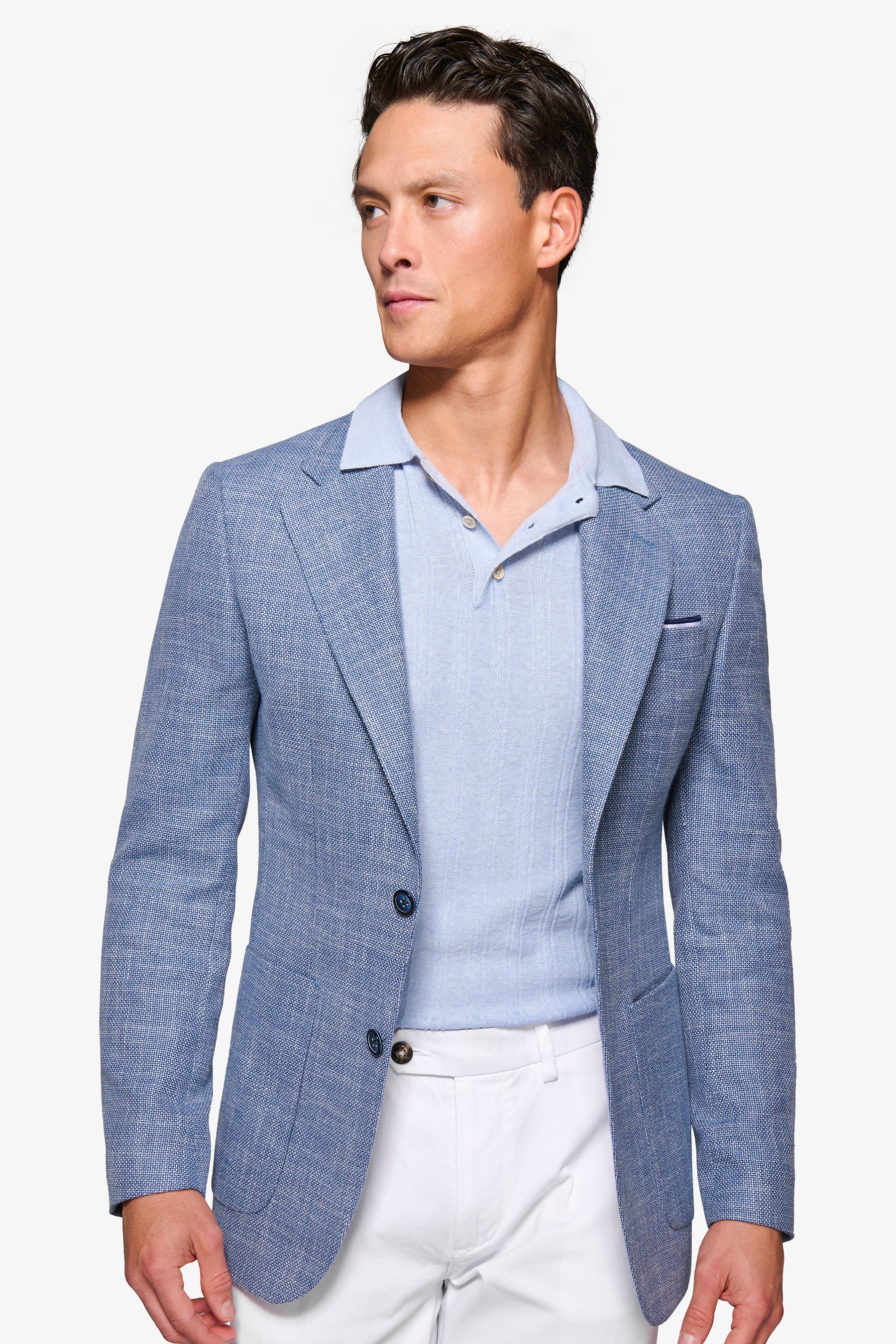 Slim blue woven jacket