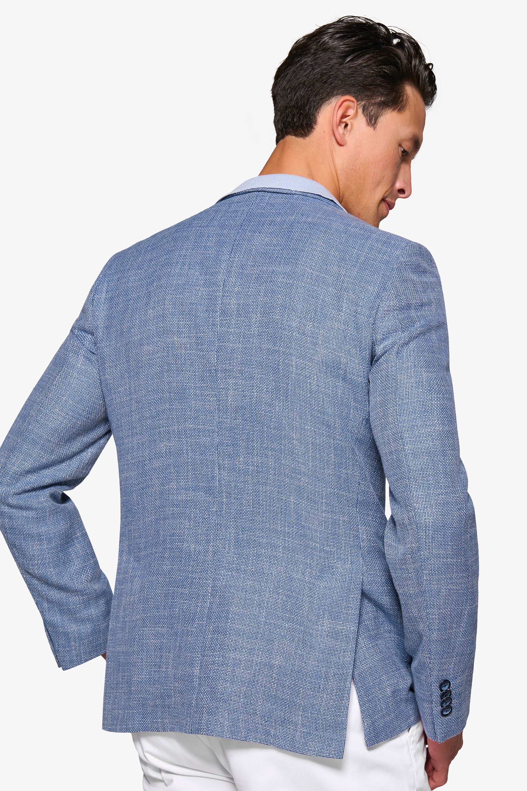 Slim blue woven jacket