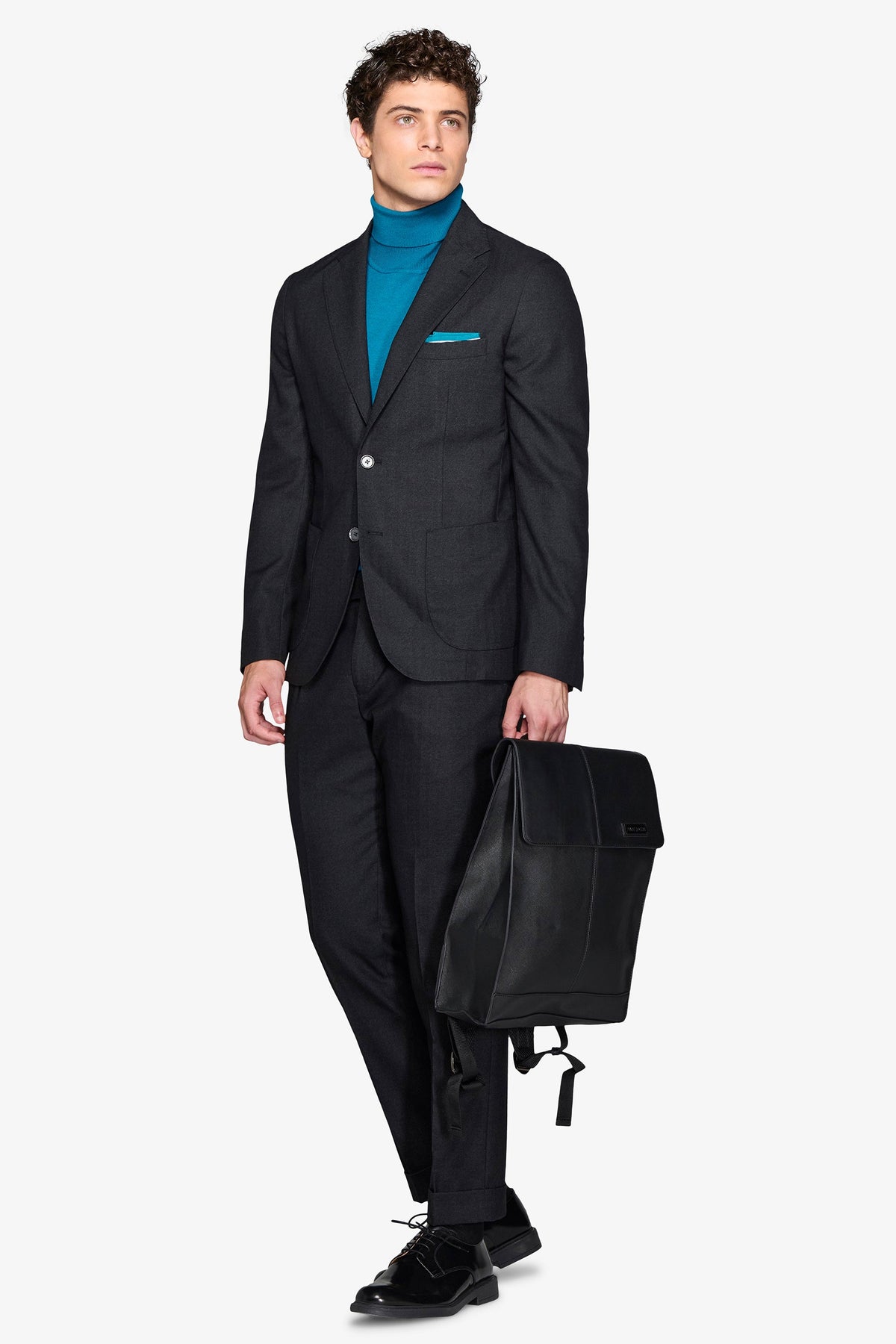 Giacca da abito twill melange nero-Dan John