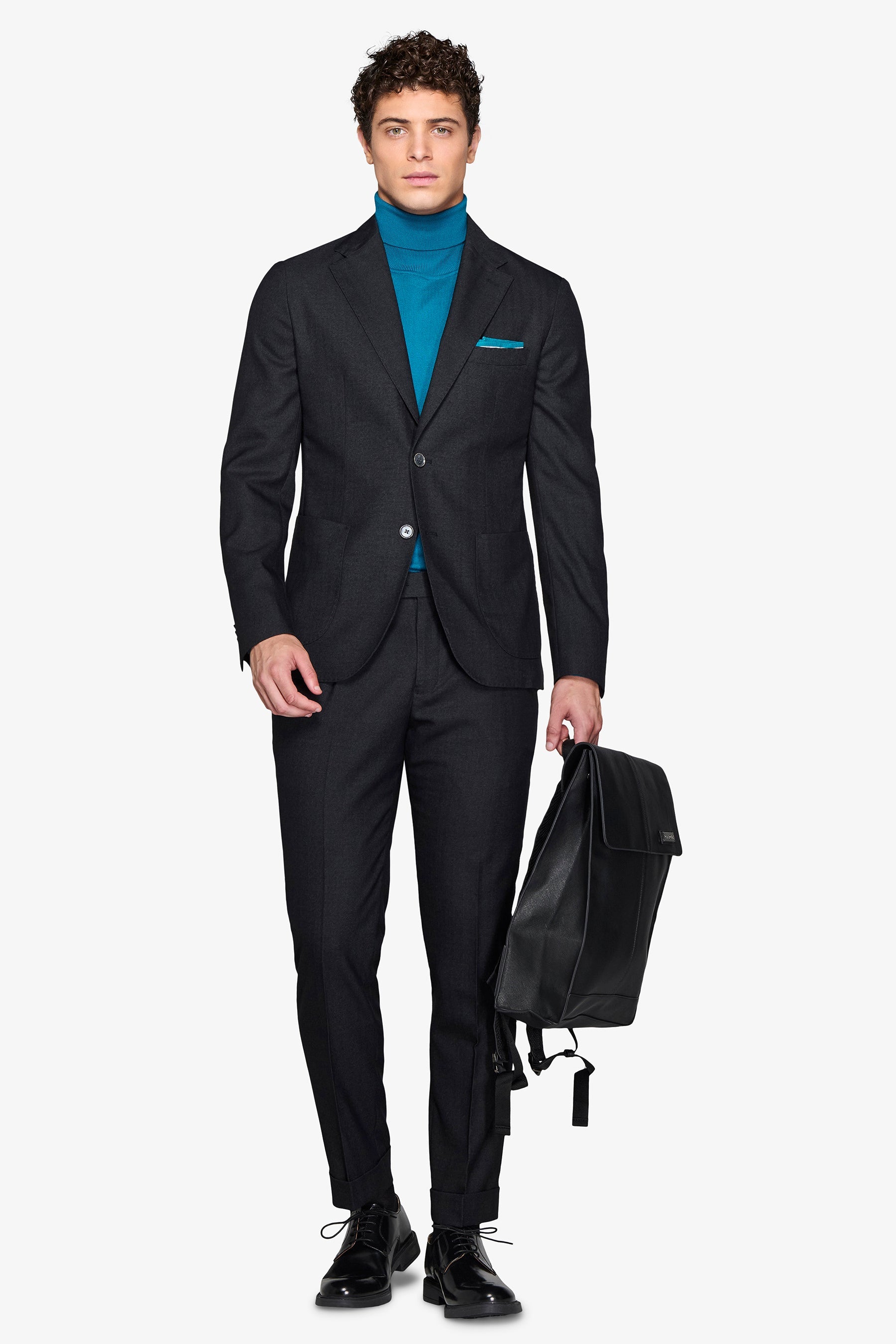 Giacca da abito twill melange nero-Dan John