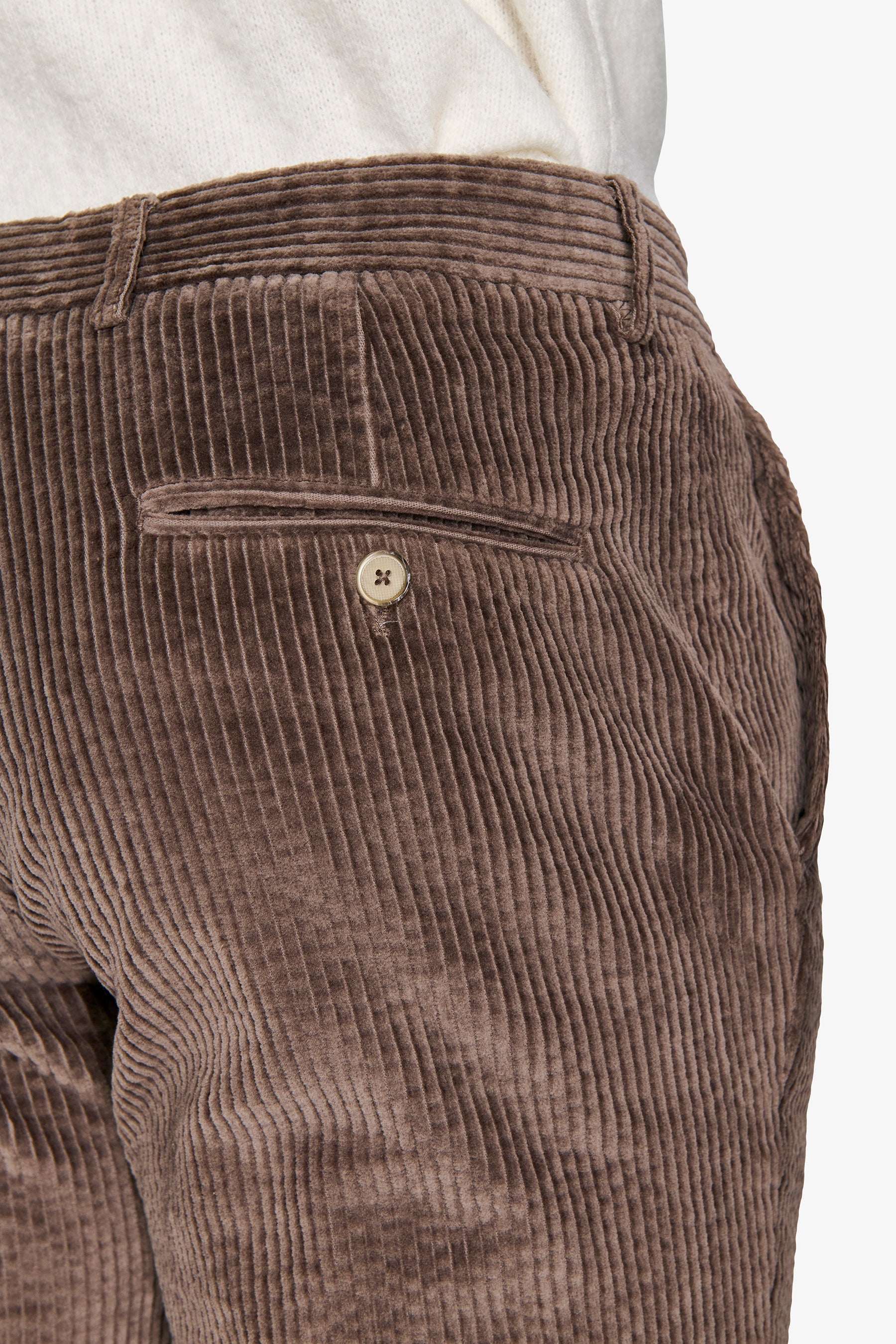 Pantaloni da abito in velluto tortora-Dan John