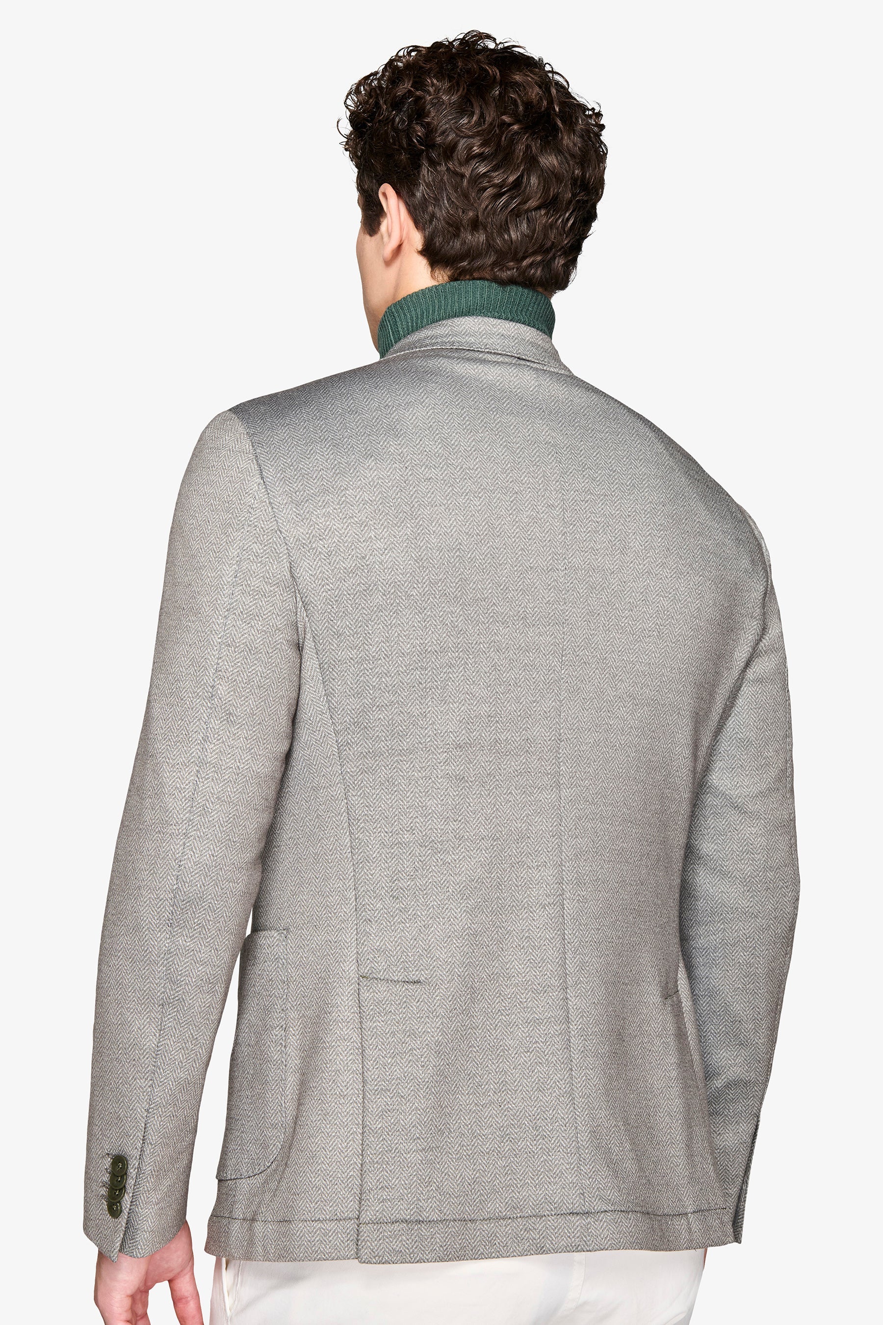 Sage herringbone jersey jacket