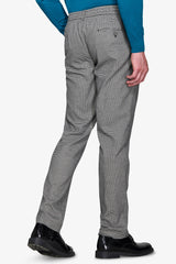 Pantaloni da abito worker pied de poule nero-Dan John