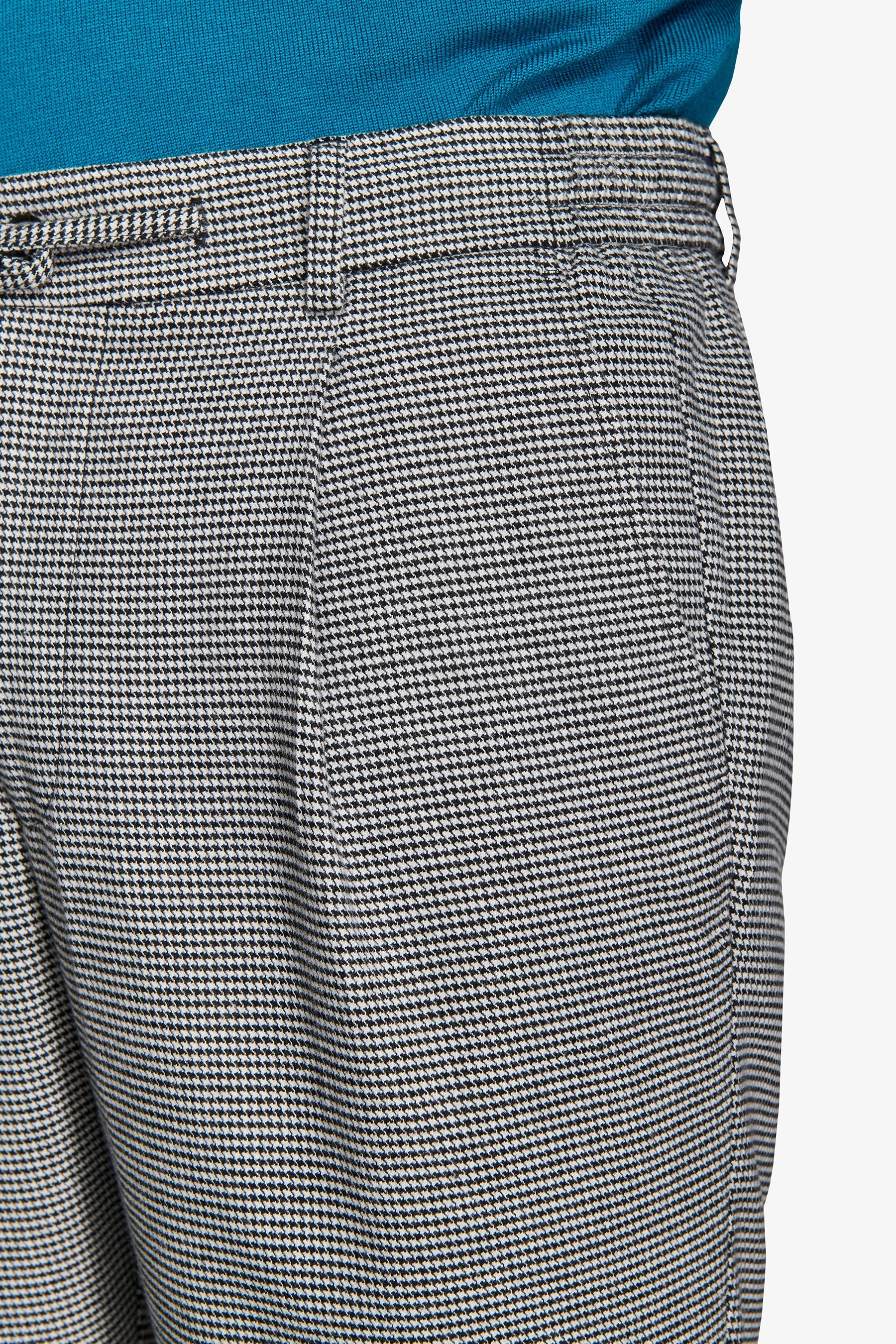 Pantaloni da abito worker pied de poule nero-Dan John