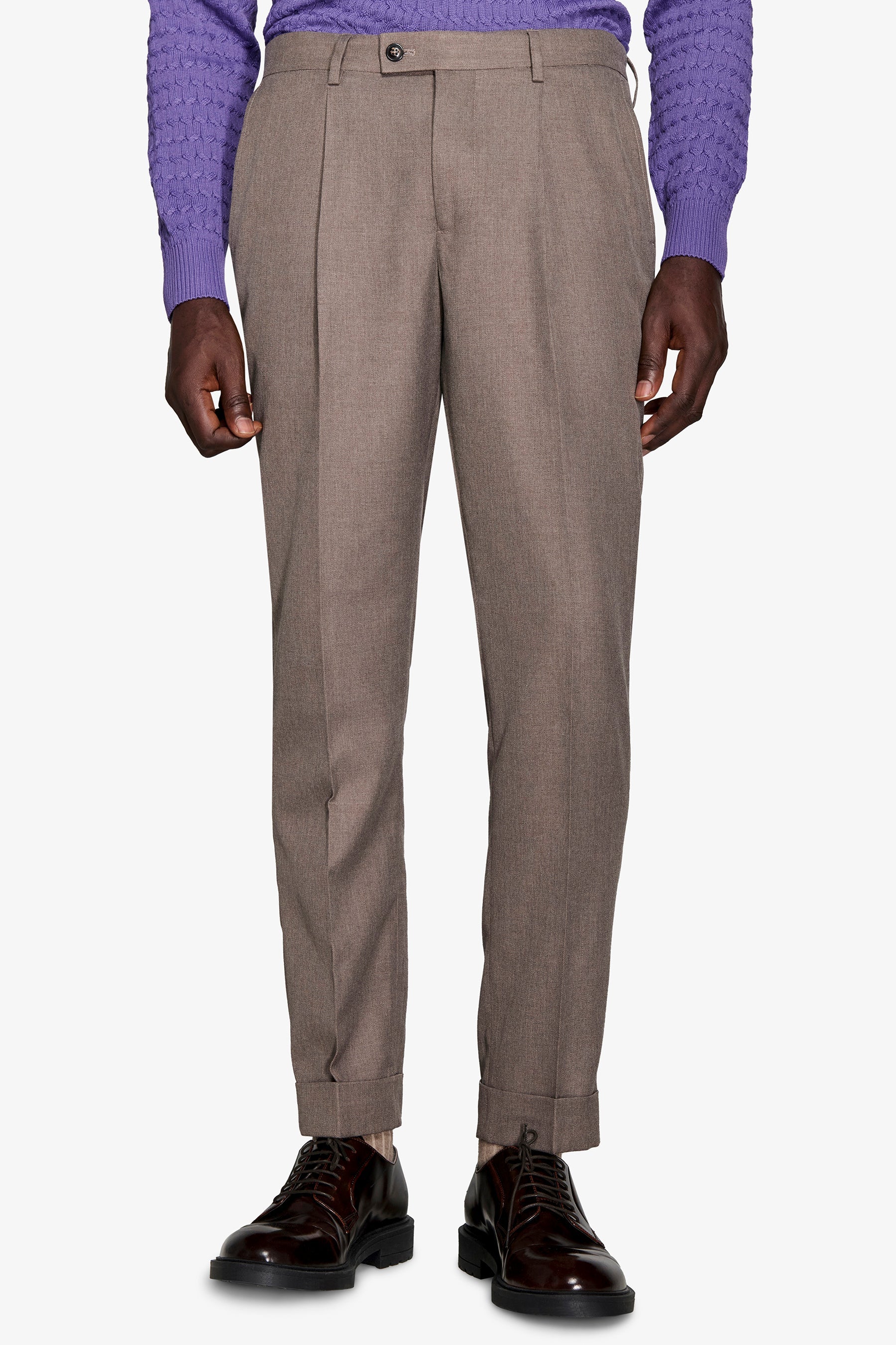 Pantaloni twill tortora-Dan John