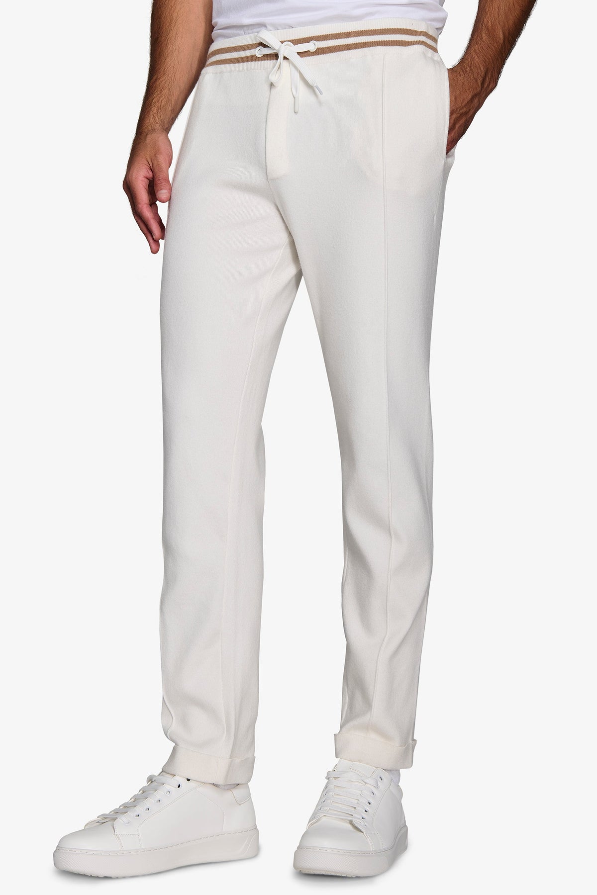 Pantaloni felpato DNJ panna-Dan John