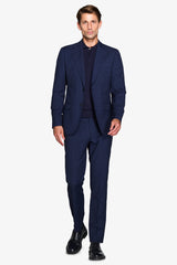 Giacca da abito armaturata blu slim-Dan John
