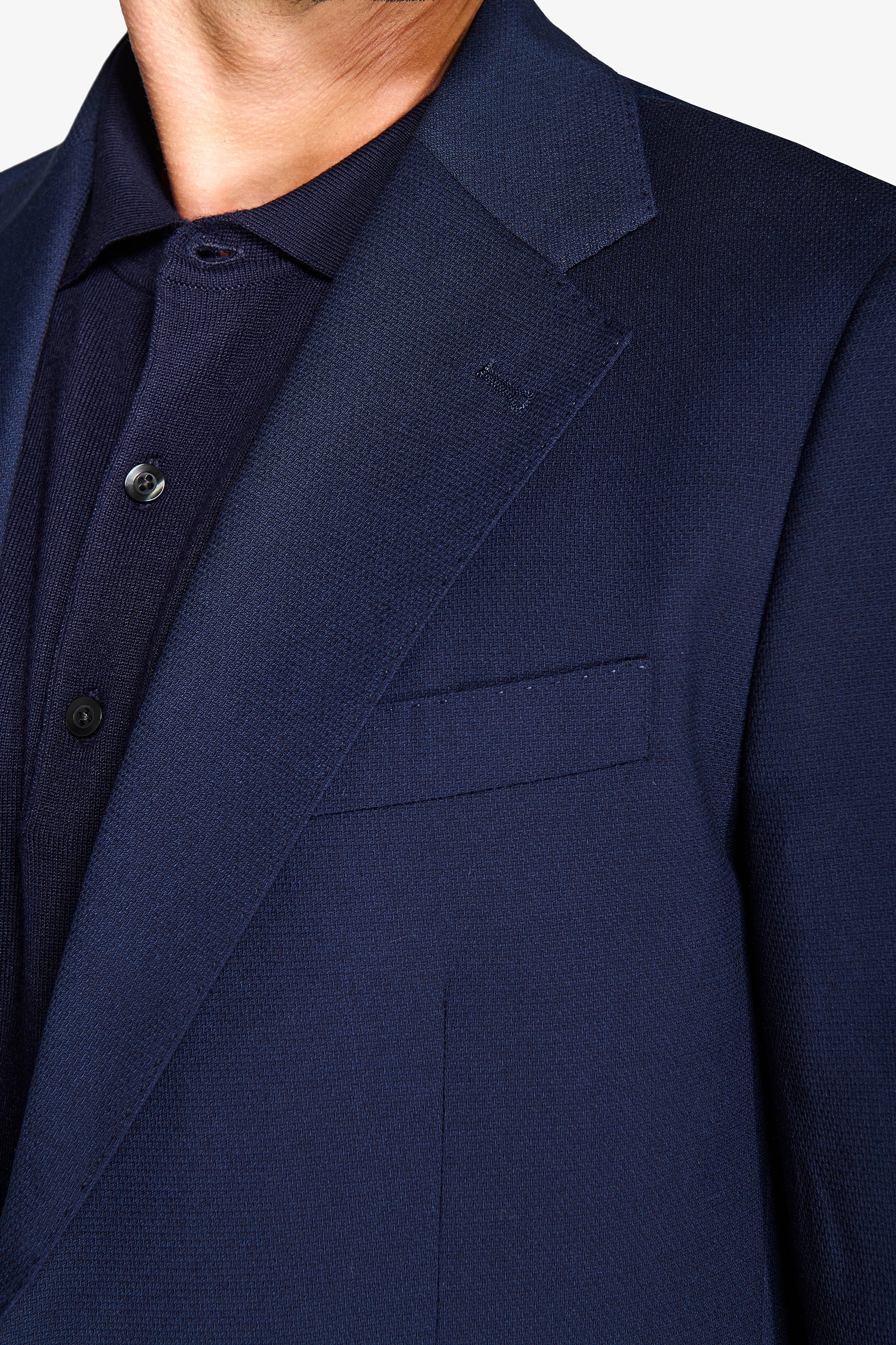 Giacca da abito armaturata blu slim-Dan John