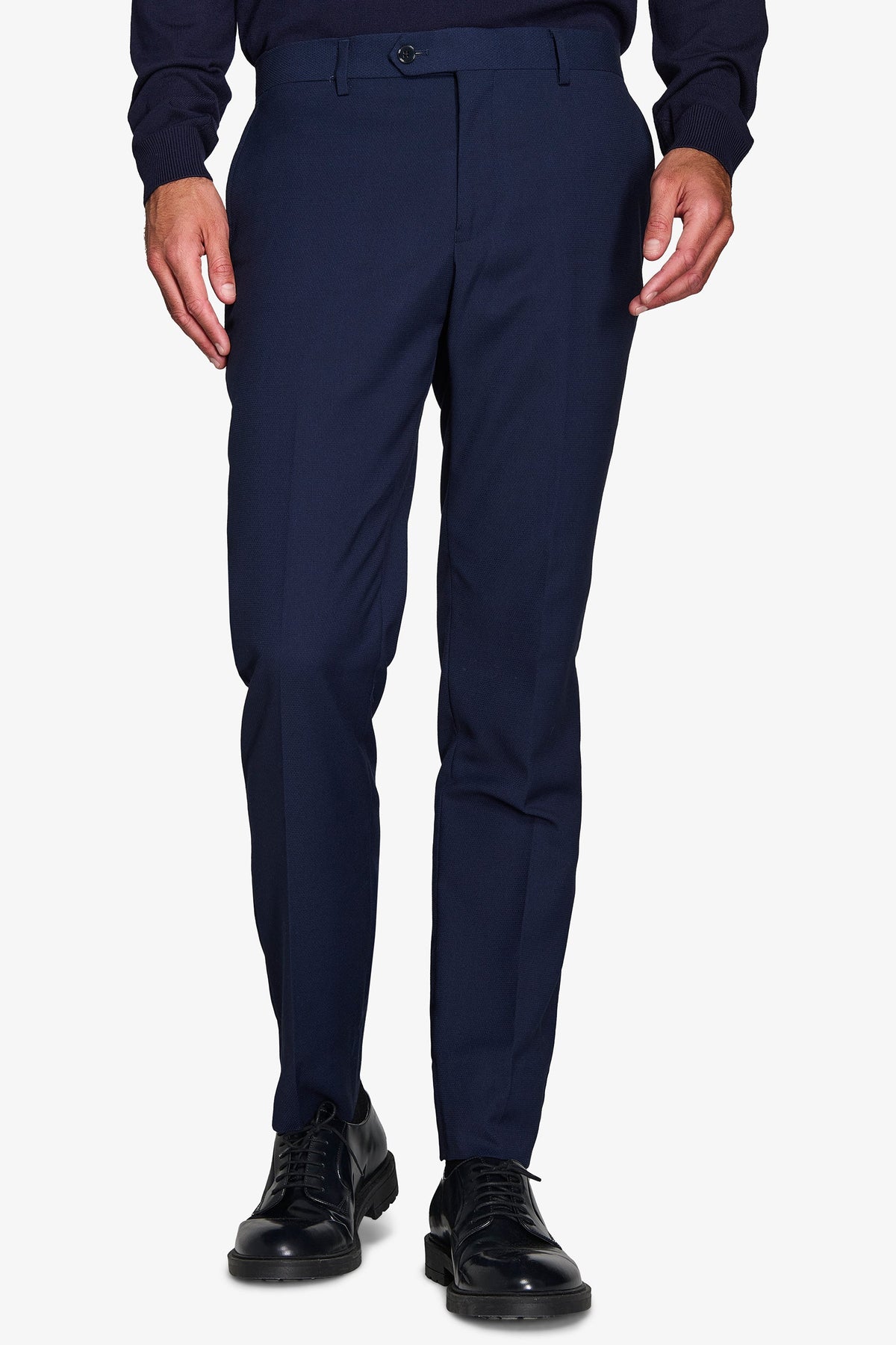 Slim blue armored suit trousers