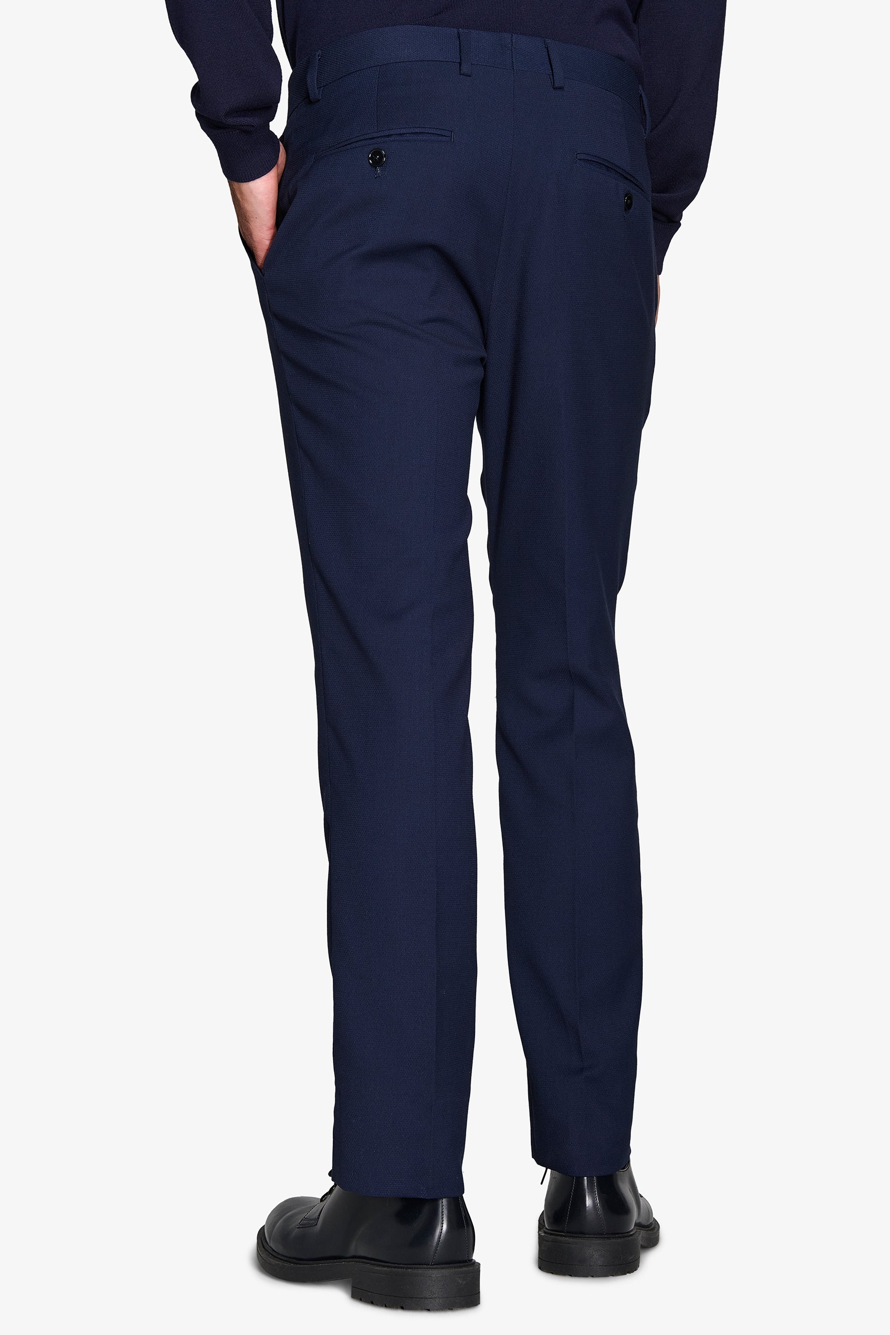 Slim blue armored suit trousers