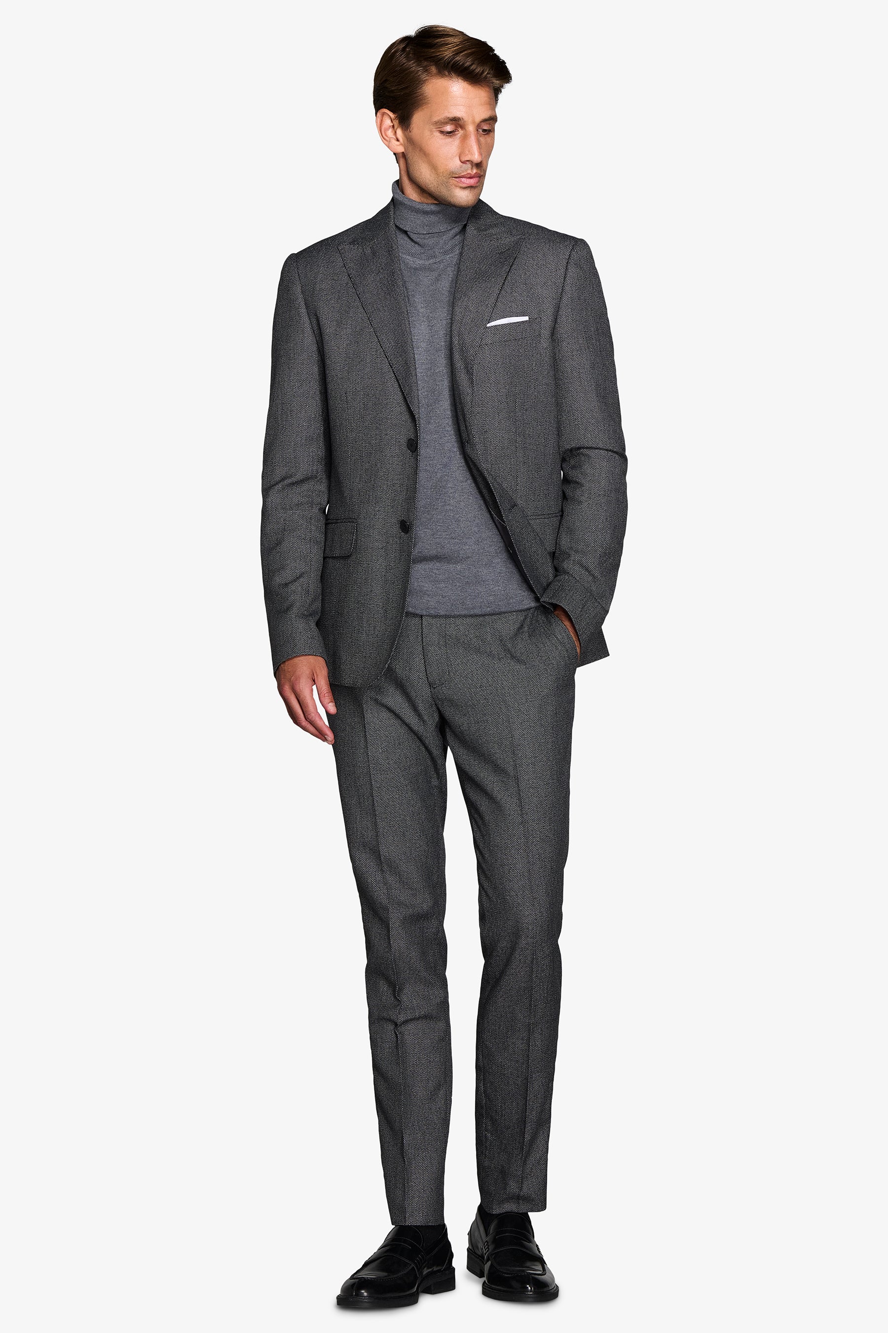 Anthracite bird's eye suit jacket