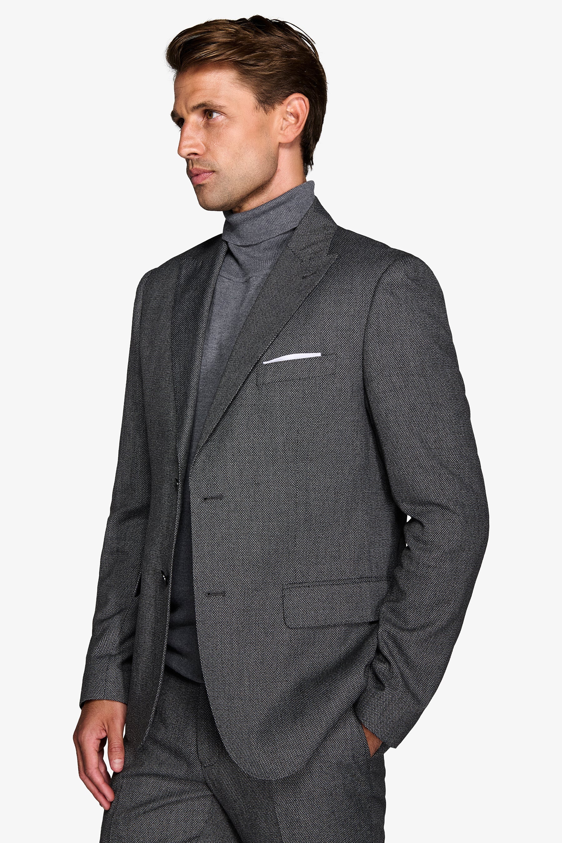 Anthracite bird's eye suit jacket