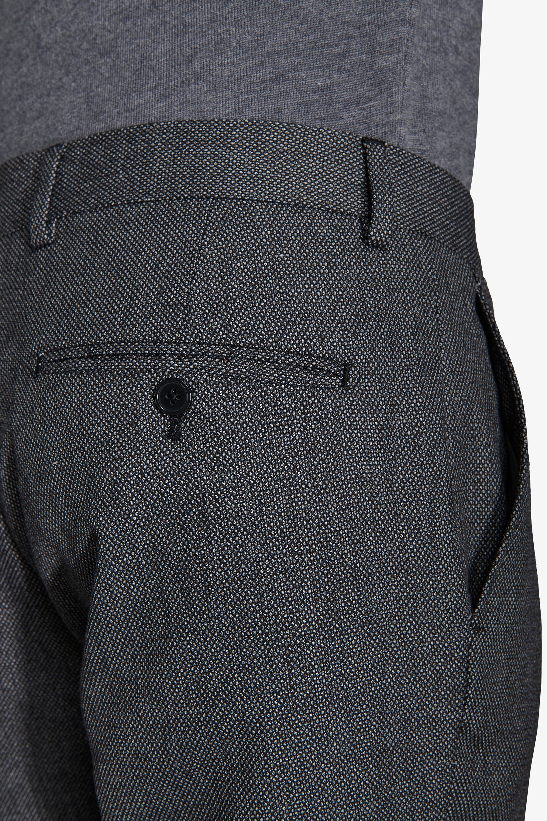 Anthracite bird's eye suit trousers