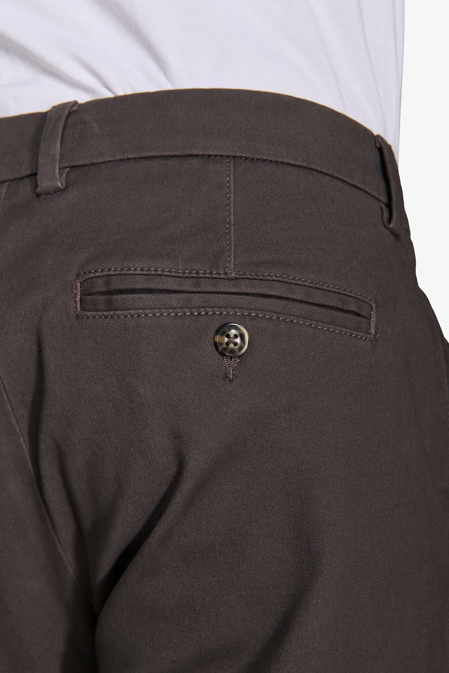 Anthracite gabardine chino trousers