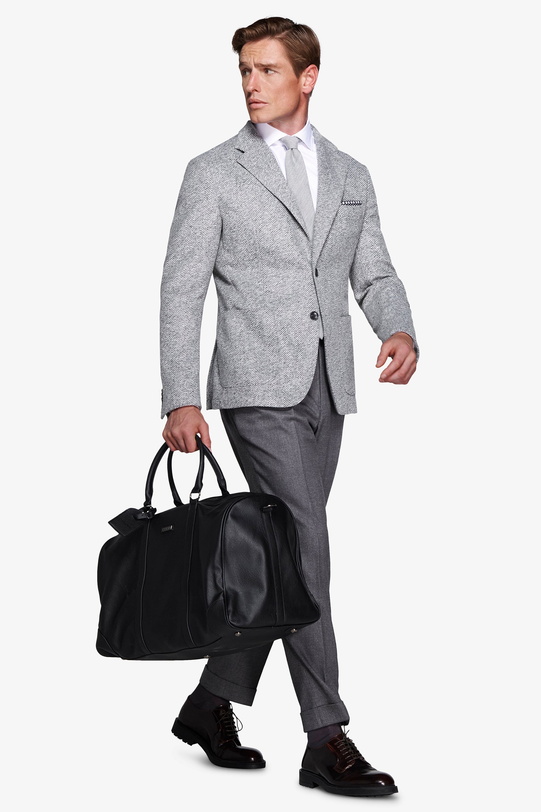 Giacca jersey spigata grigio medio-Dan John