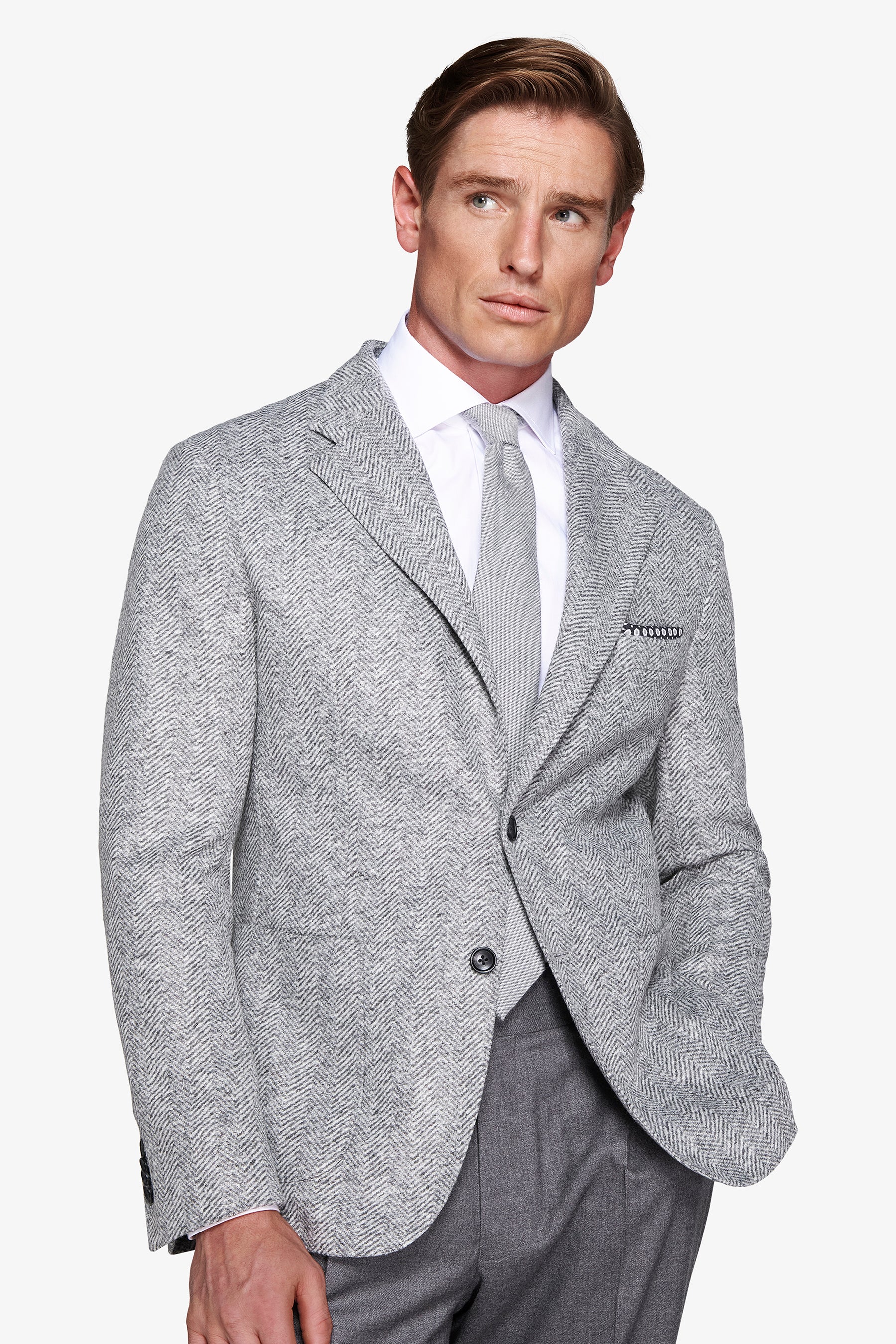 Giacca jersey spigata grigio medio-Dan John