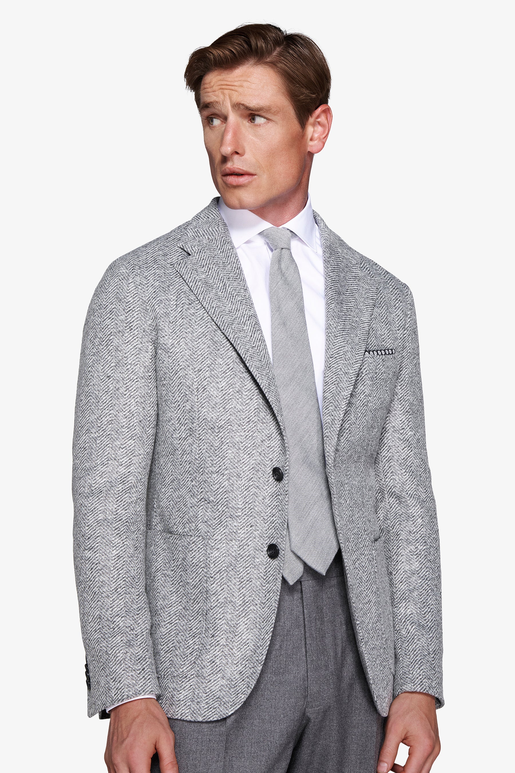 Giacca jersey spigata grigio medio-Dan John