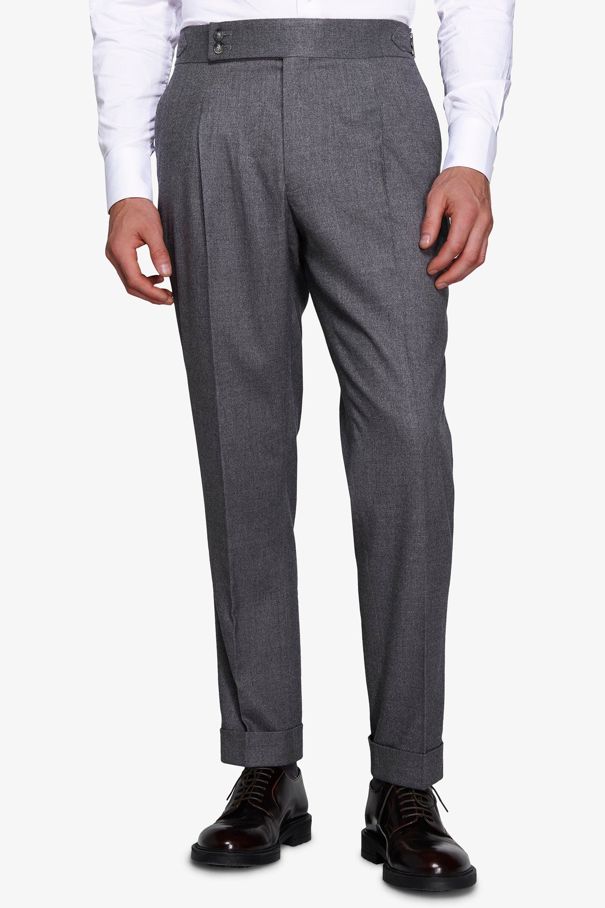 Pantaloni effetto flanella grigio medio-Dan John