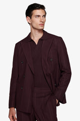 Giacca doppiopetto gessata bordeaux-Dan John