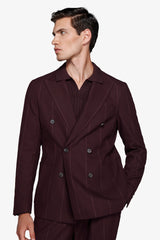 Giacca doppiopetto gessata bordeaux-Dan John