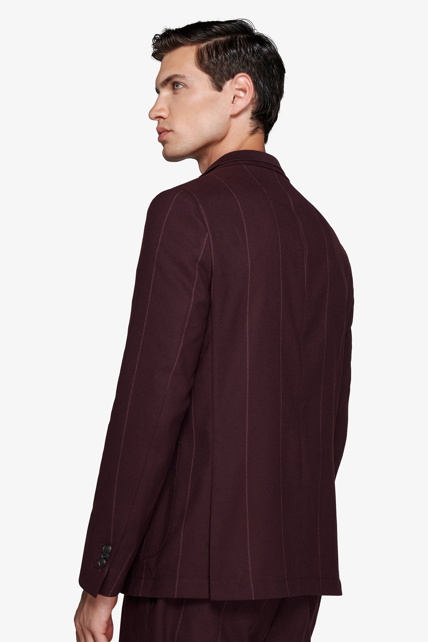 Giacca doppiopetto gessata bordeaux-Dan John