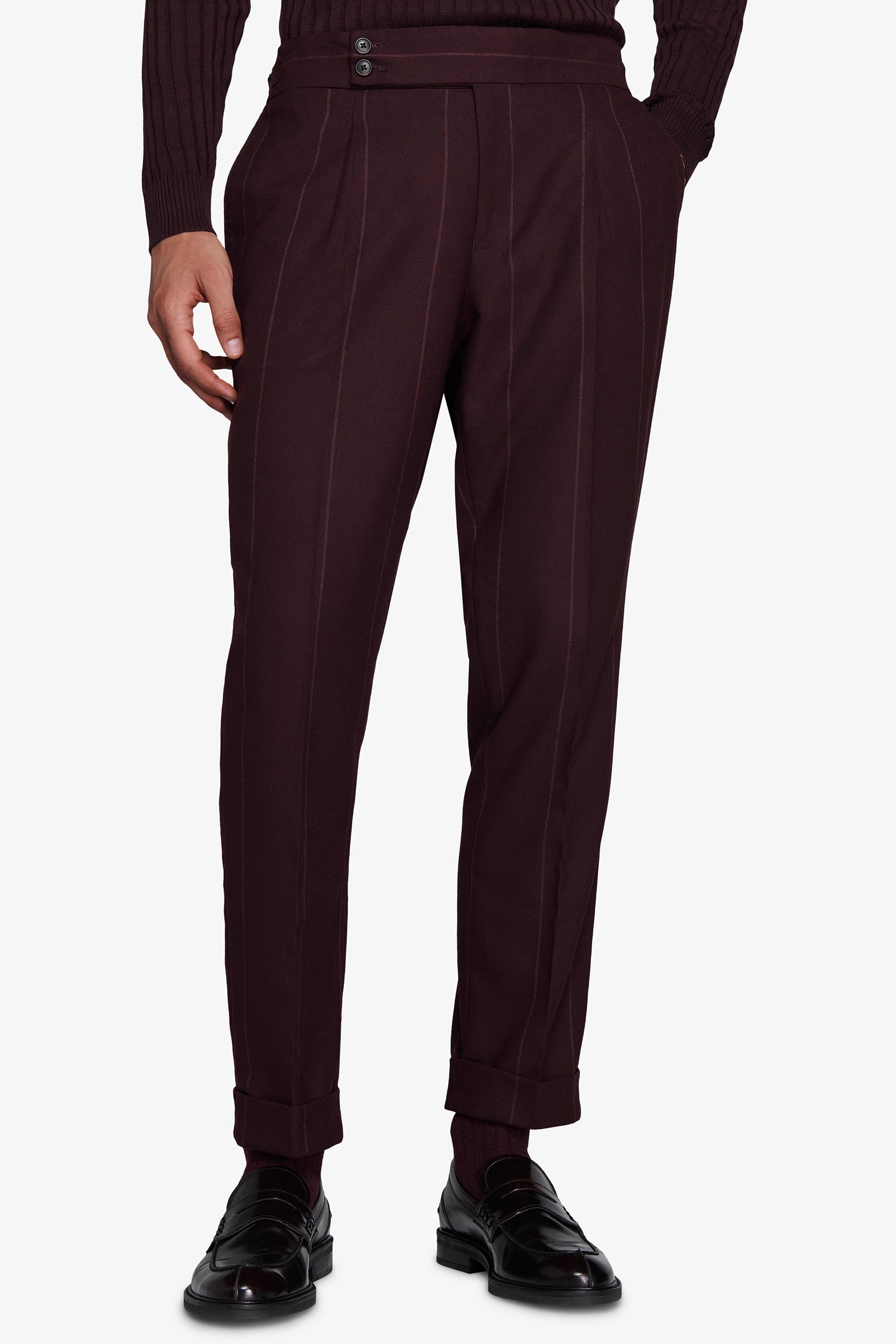 Pantaloni gessati bordeaux-Dan John