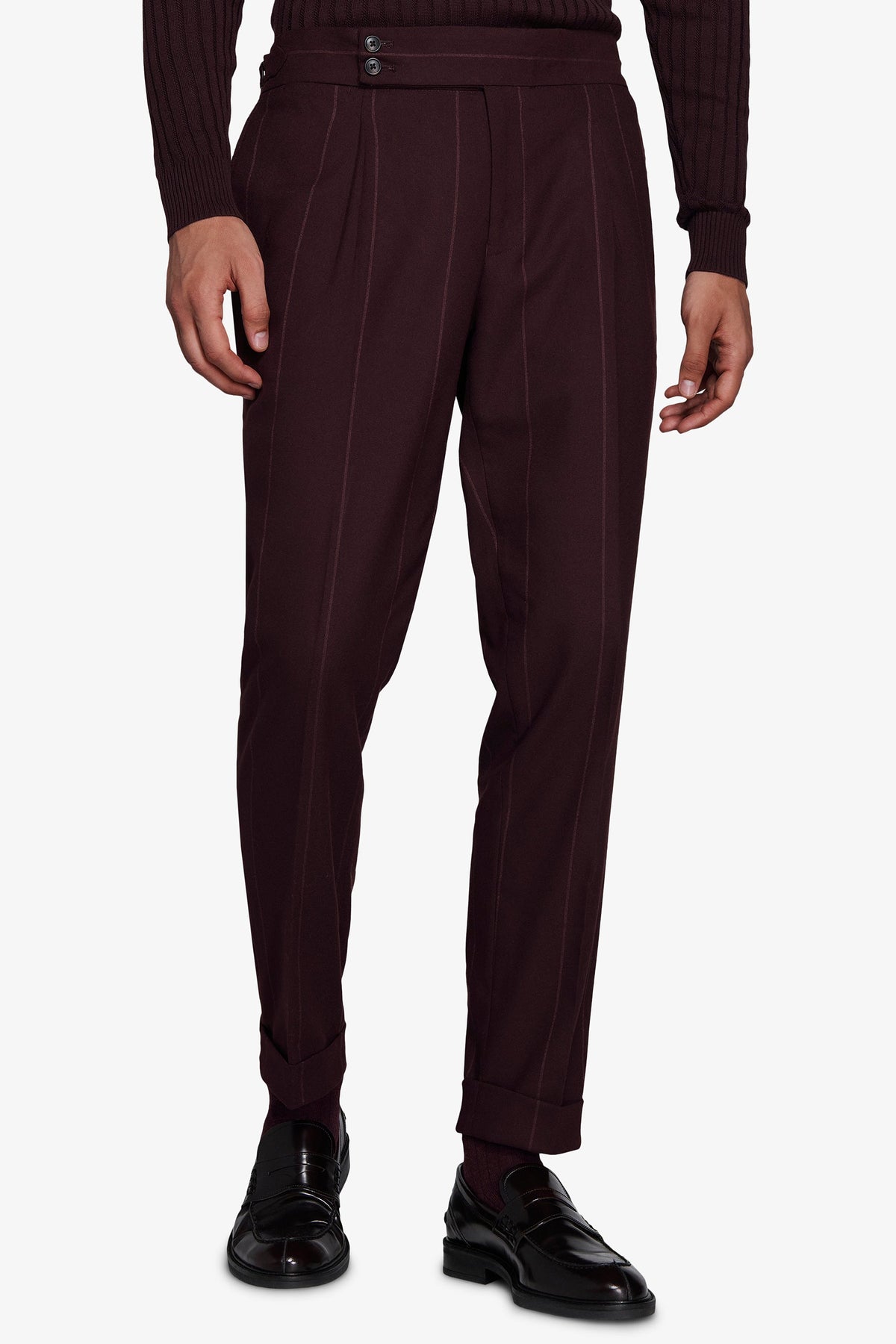 Pantaloni gessati bordeaux-Dan John