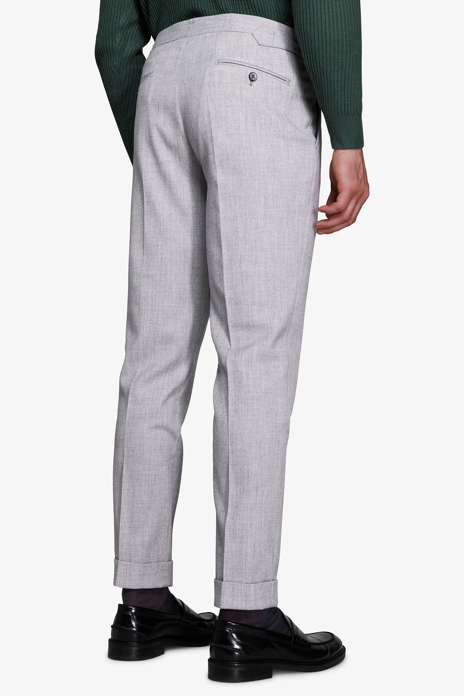 Pantaloni effetto flanella grigio chiaro-Dan John