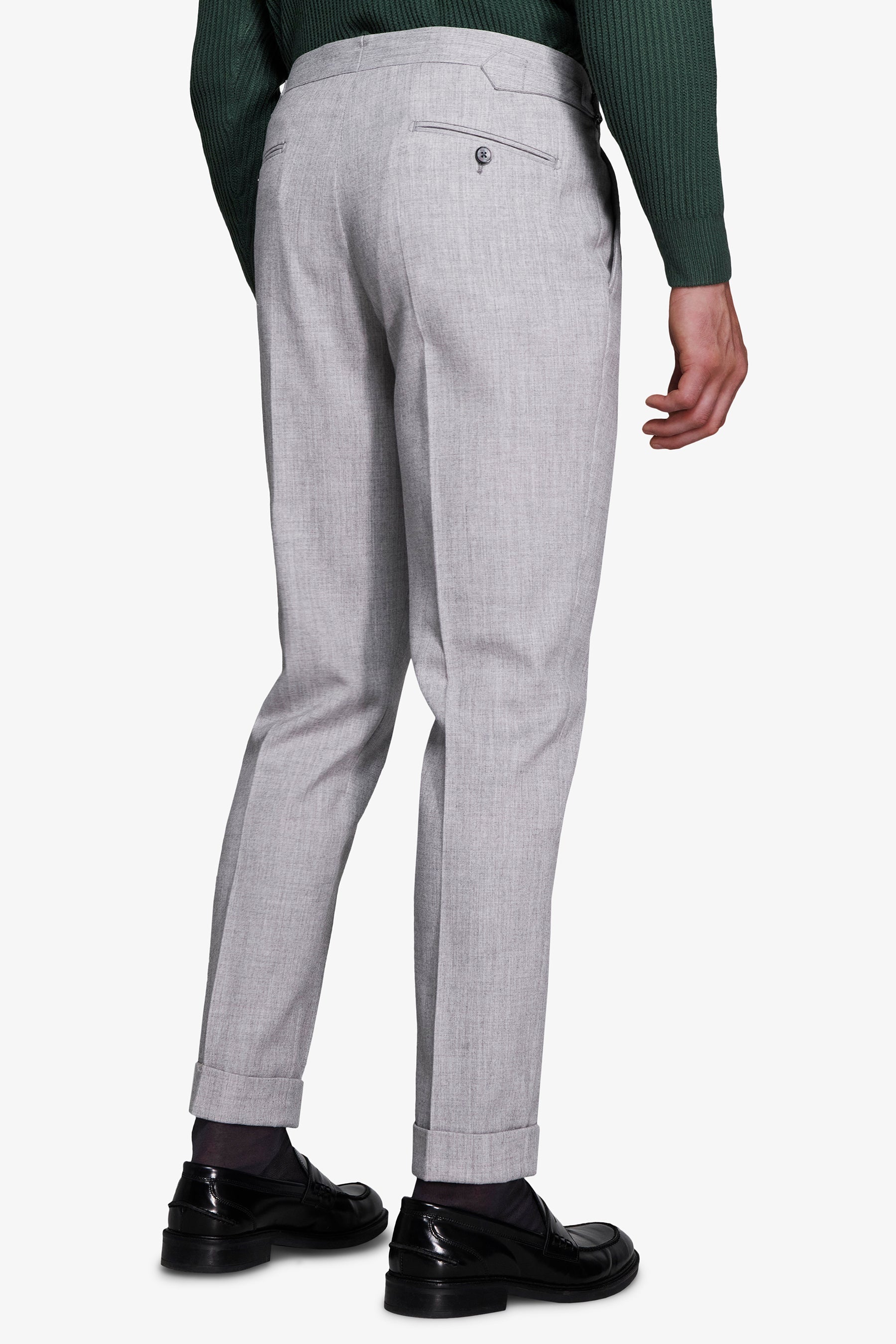 Pantaloni effetto flanella grigio chiaro-Dan John