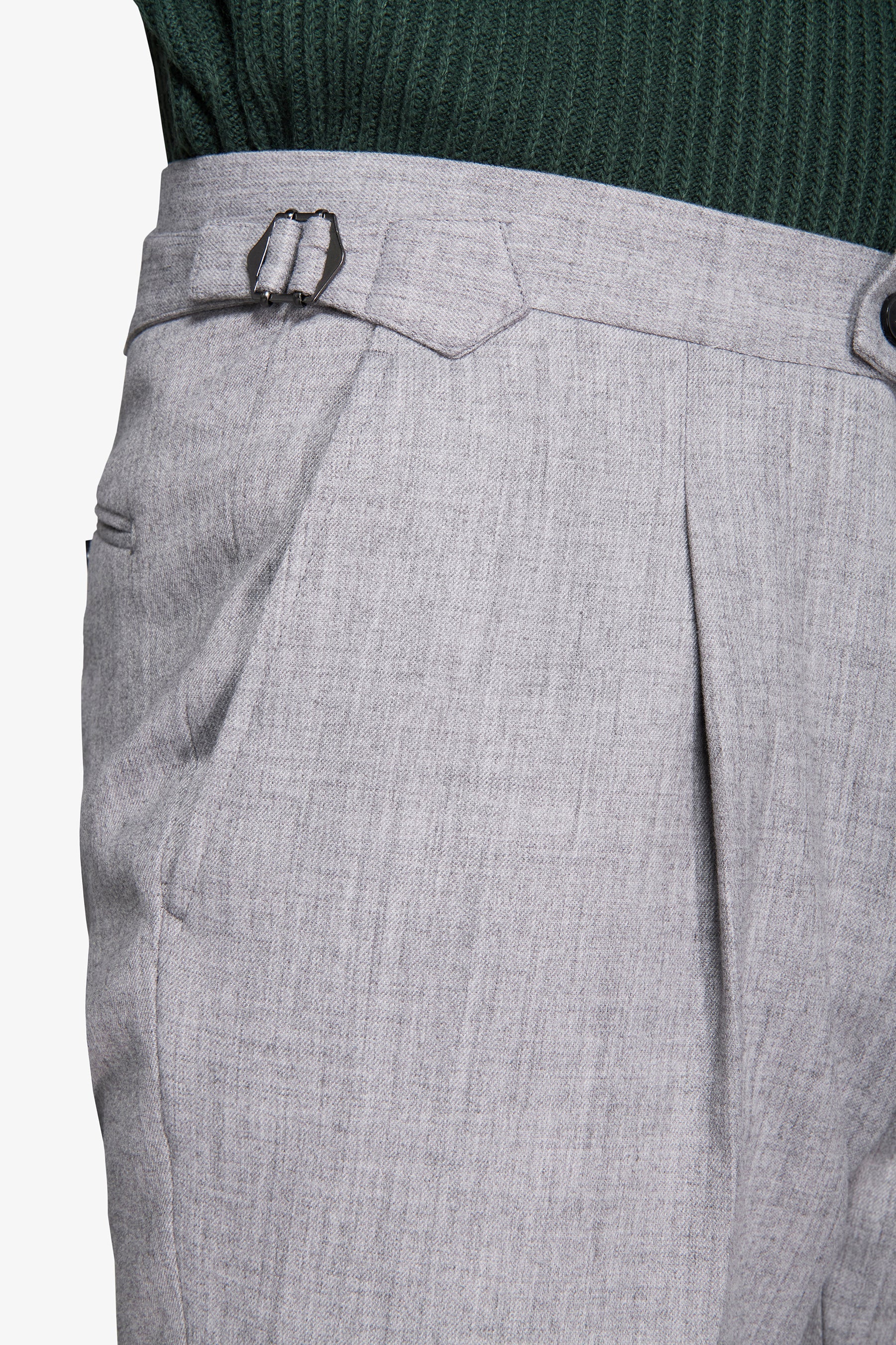 Pantaloni effetto flanella grigio chiaro-Dan John