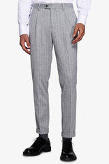 Pantaloni gessati grigio chiaro-Dan John