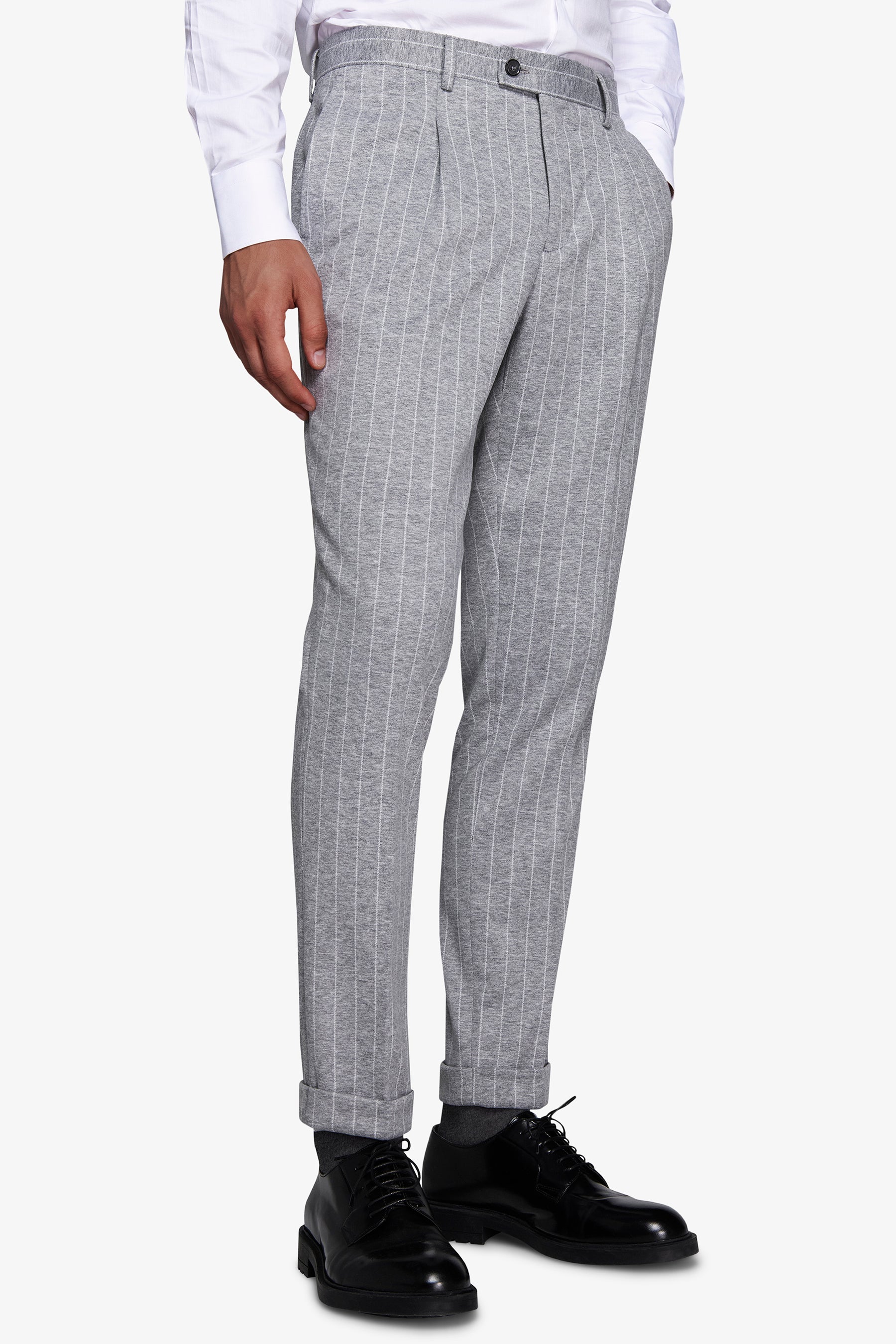 Pantaloni gessati grigio chiaro-Dan John