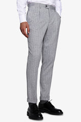 Pantaloni gessati grigio chiaro-Dan John