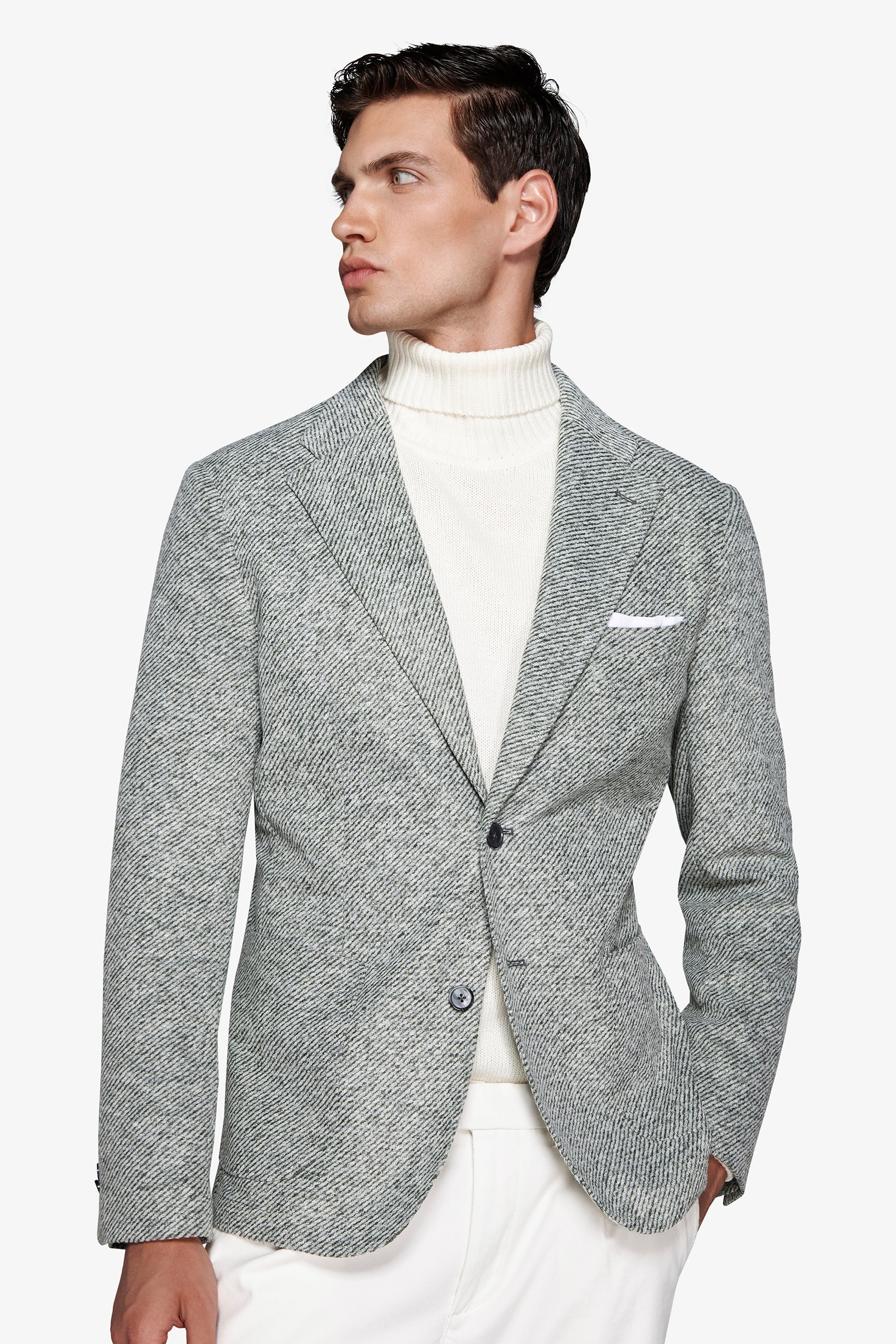 Giacca jersey diagonale verde-Dan John