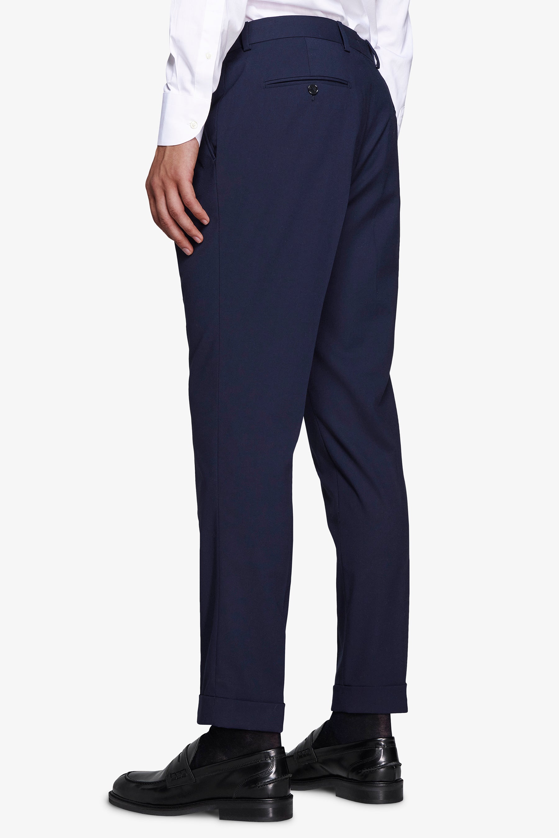 Pantaloni classici con pinces blu-Dan John