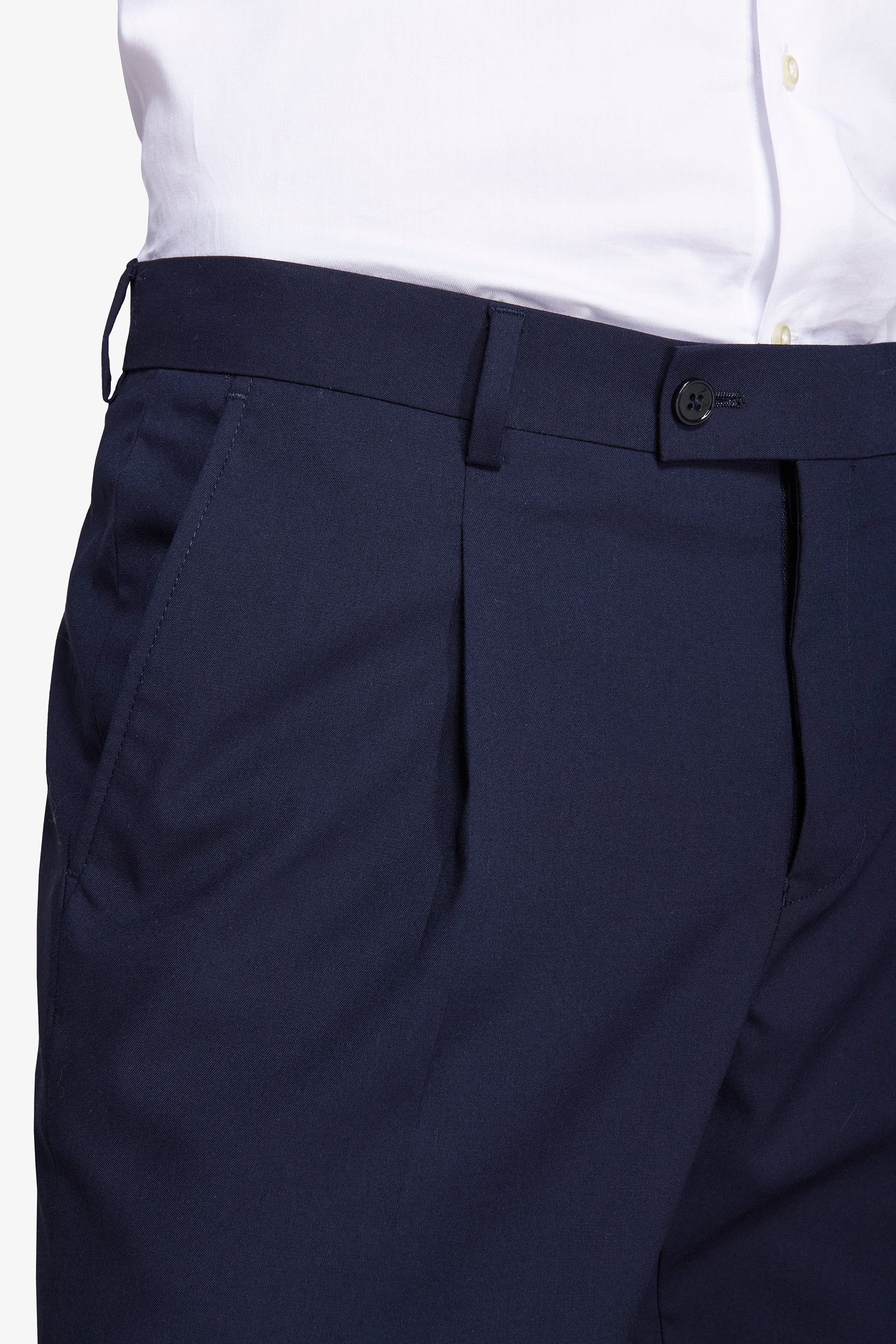 Pantaloni classici con pinces blu-Dan John