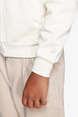 Felpa full zip bimaterica panna Kids-Dan John