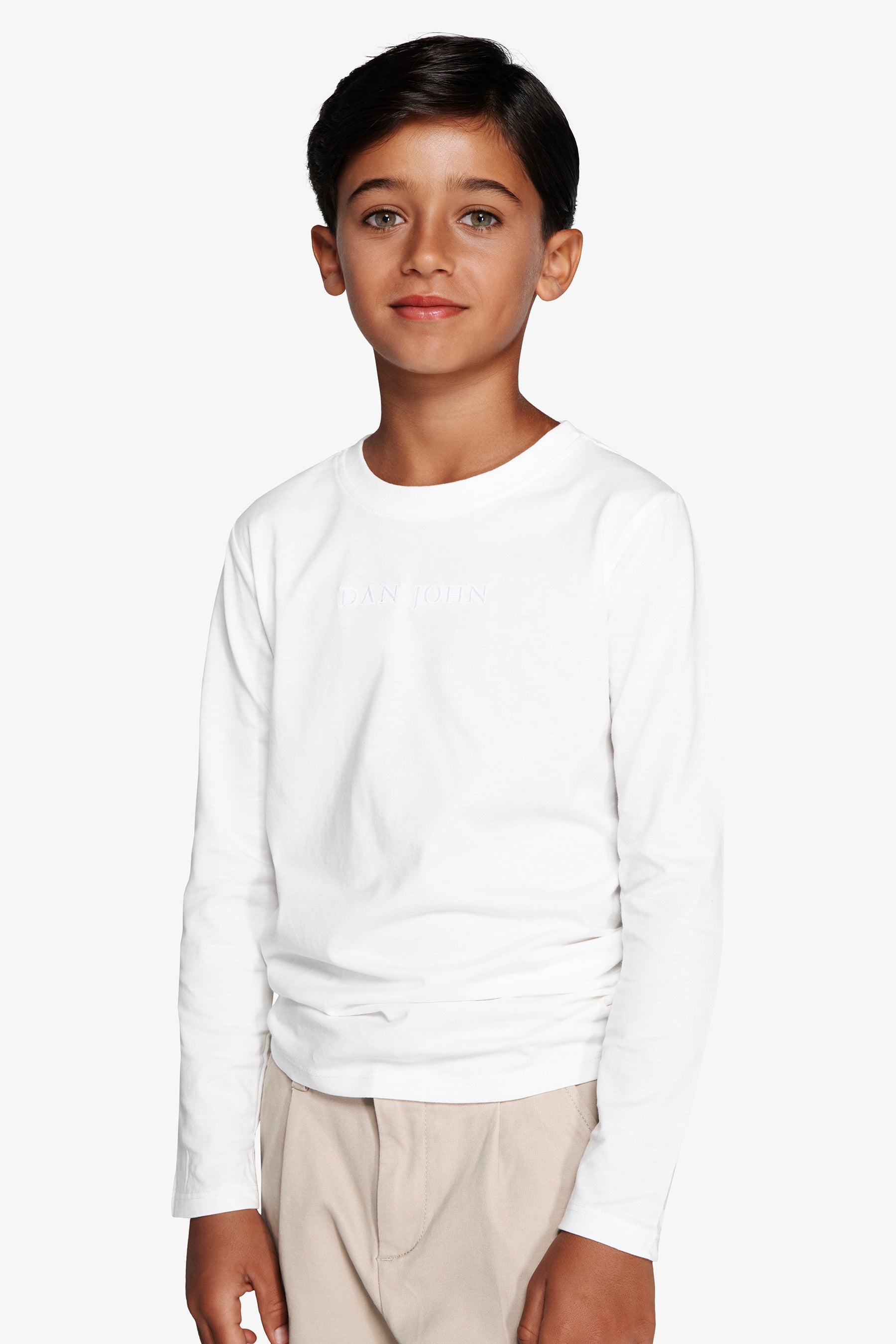 T-shirt con ricamo bianca Kids-Dan John
