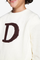 Maglia girocollo logo panna Kids-Dan John