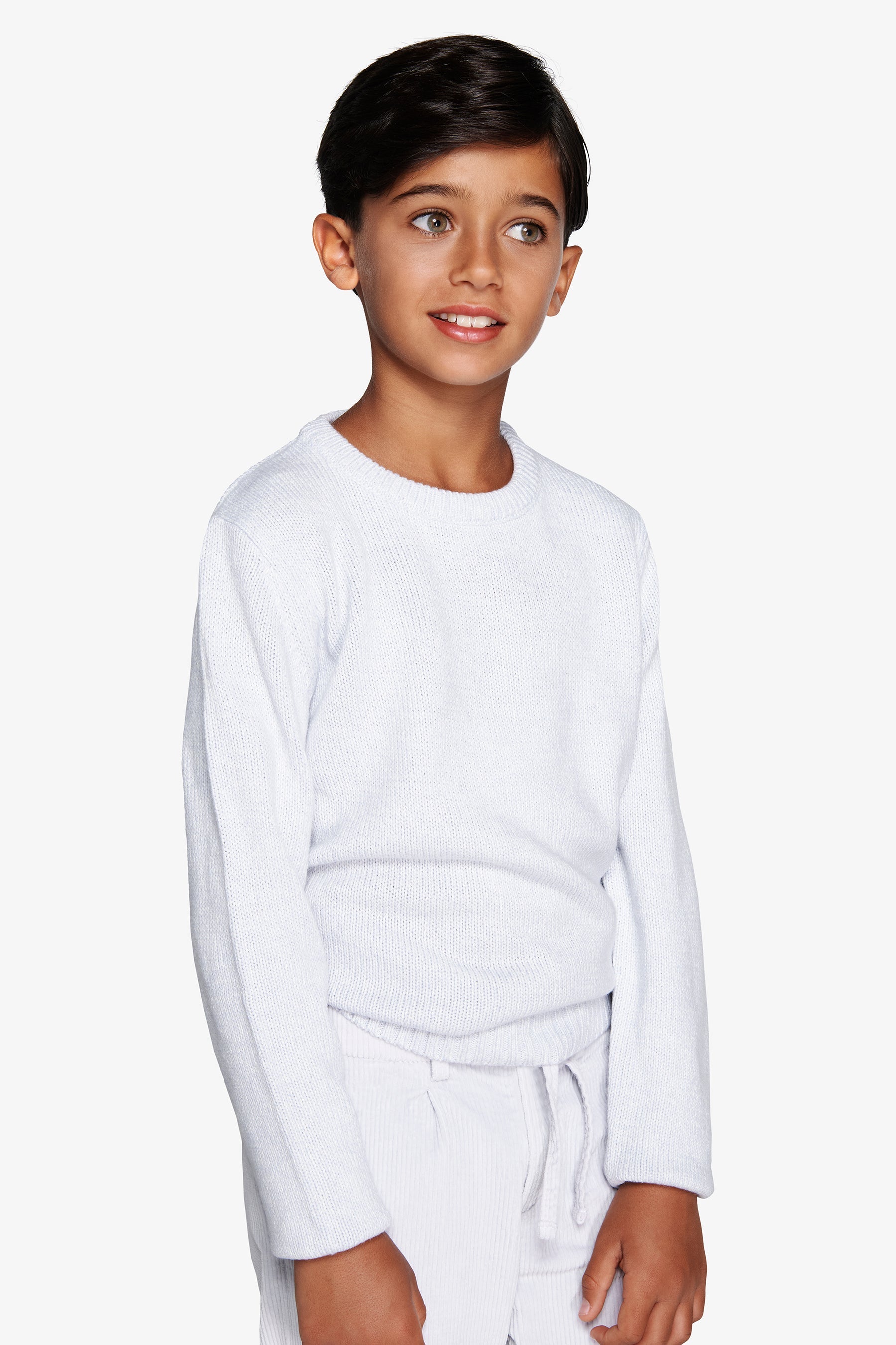 Maglia girocollo mouline' celeste Kids-Dan John