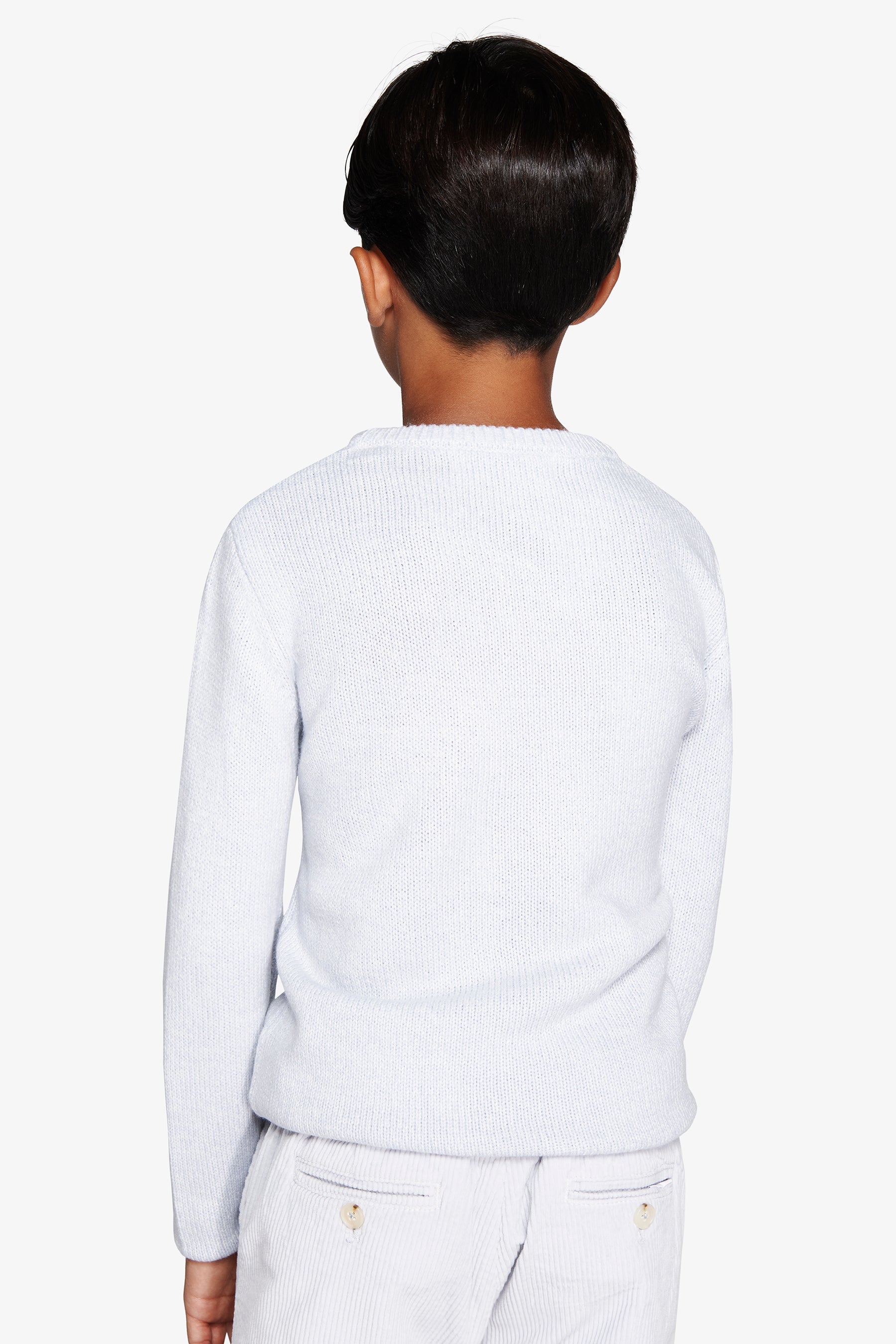 Maglia girocollo mouline' celeste Kids-Dan John