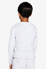 Maglia girocollo mouline' celeste Kids-Dan John
